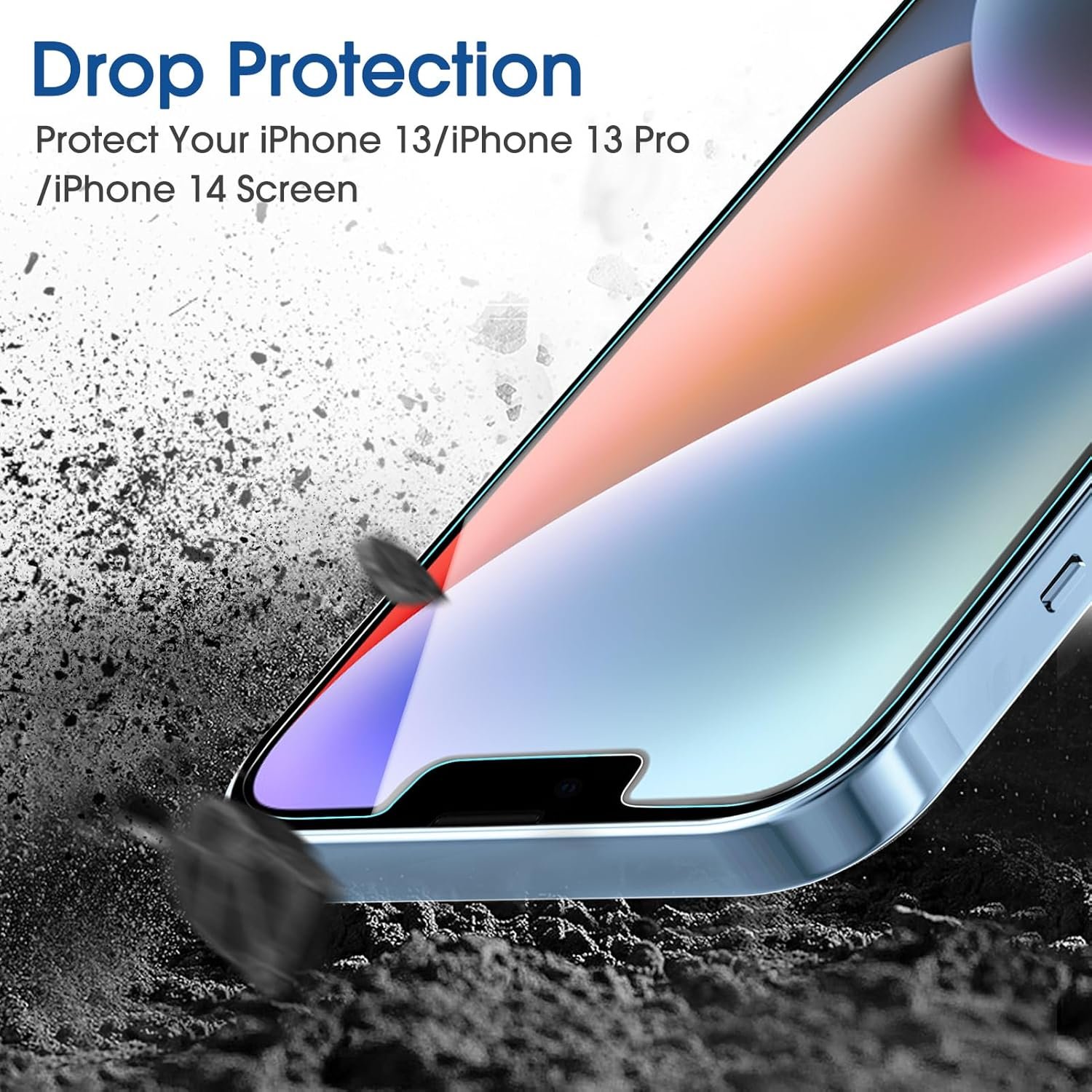 amFilm Essential Screen Protector for iPhone 14 iPhone13 iPhone 13 Pro 6.1", Premium 9H+ Tempered Glass, Anti-Scratch, HD-Clear and Touch-Sensitive, Case Friendly, 2 Pack - Image 6