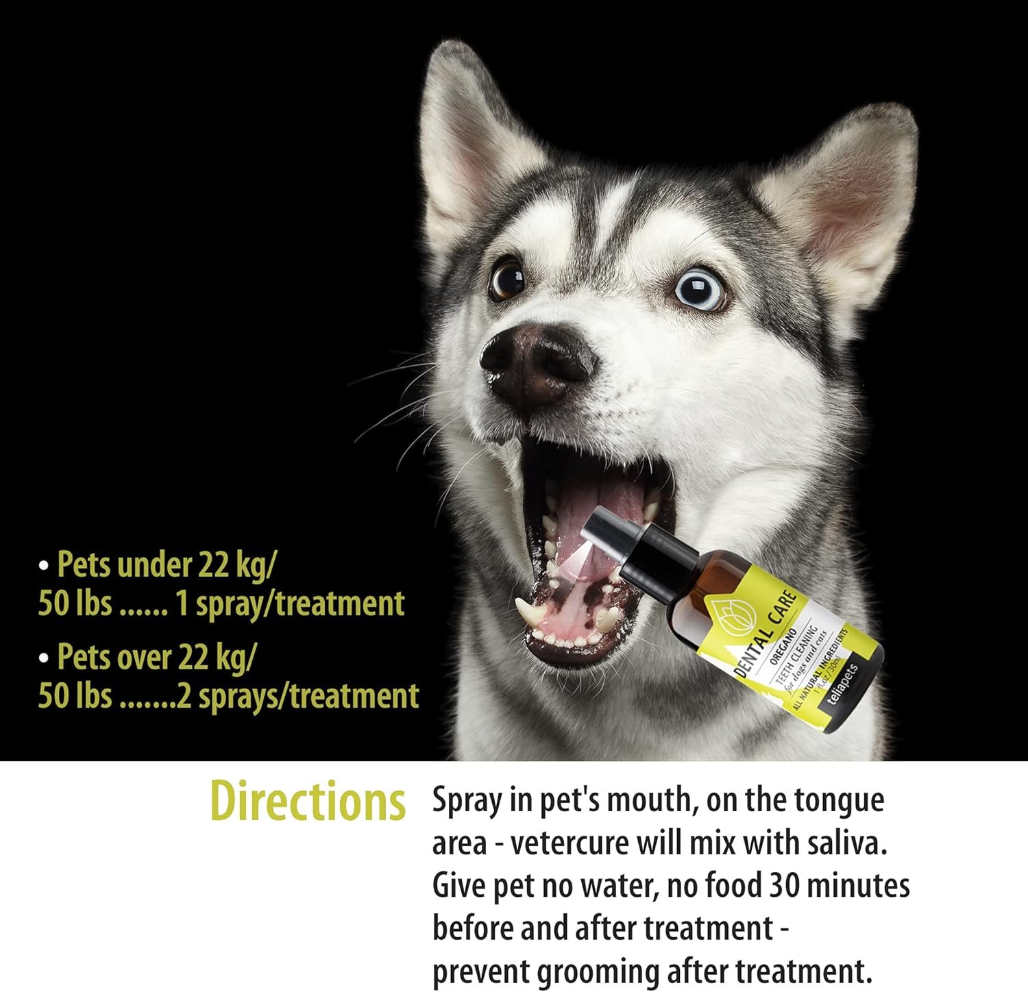 Teliapets Oregano Dental Care Spray for Pet's Teeth & Gums - Natural Dog's & Cat's Teeth Cleanser - Bad Breath, Plaque, Periodontitis & Gingivitis Fighter -Quick & Simple Oral Relief - 30ml / 1oz - Image 8