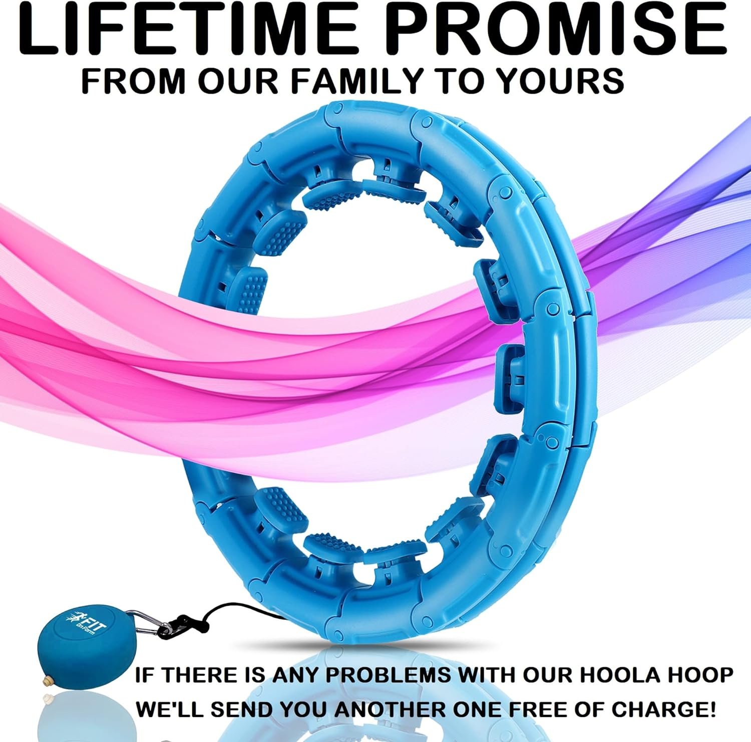FIT ON FORM Infinity Weighted Hula Fit Hoop for Adult Weight Loss, 2 in 1 Smart Fitness Exercise Hoop for Women Abs Workout, 24/28/32 Detachable Knots - Image 3