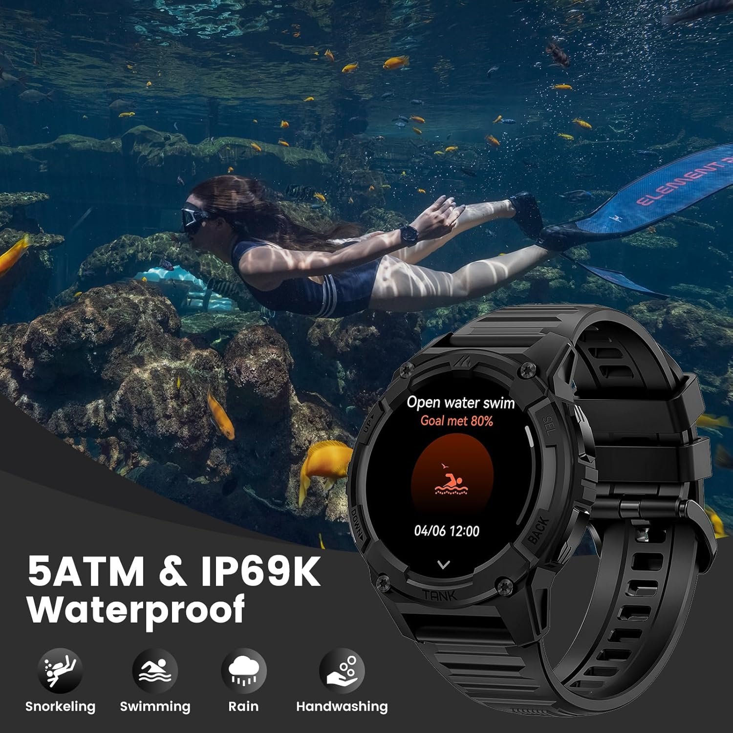 KOSPET Tank S2 Smart Watch for Men Women GPS, 5ATM Waterproof, Pressure/Altitude/Compass, 1.32" AMOLED Display Fitness Tracker(Answer/Make Call), AI Voice Assistant, 24H Sleep/Hear Rate Monitor - Image 7