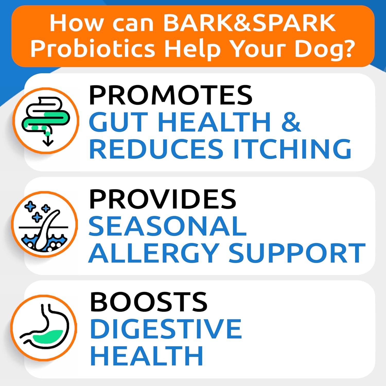 Bark&Spark Dog Probiotics & Digestive Enzymes (Gut Health) Allergy & Itchy Skin - Pet Diarrhea Gas Treatment Upset Stomach Relief, Digestion Health Prebiotic Supplement Large Dog Treats (240Ct Bacon) - Image 3