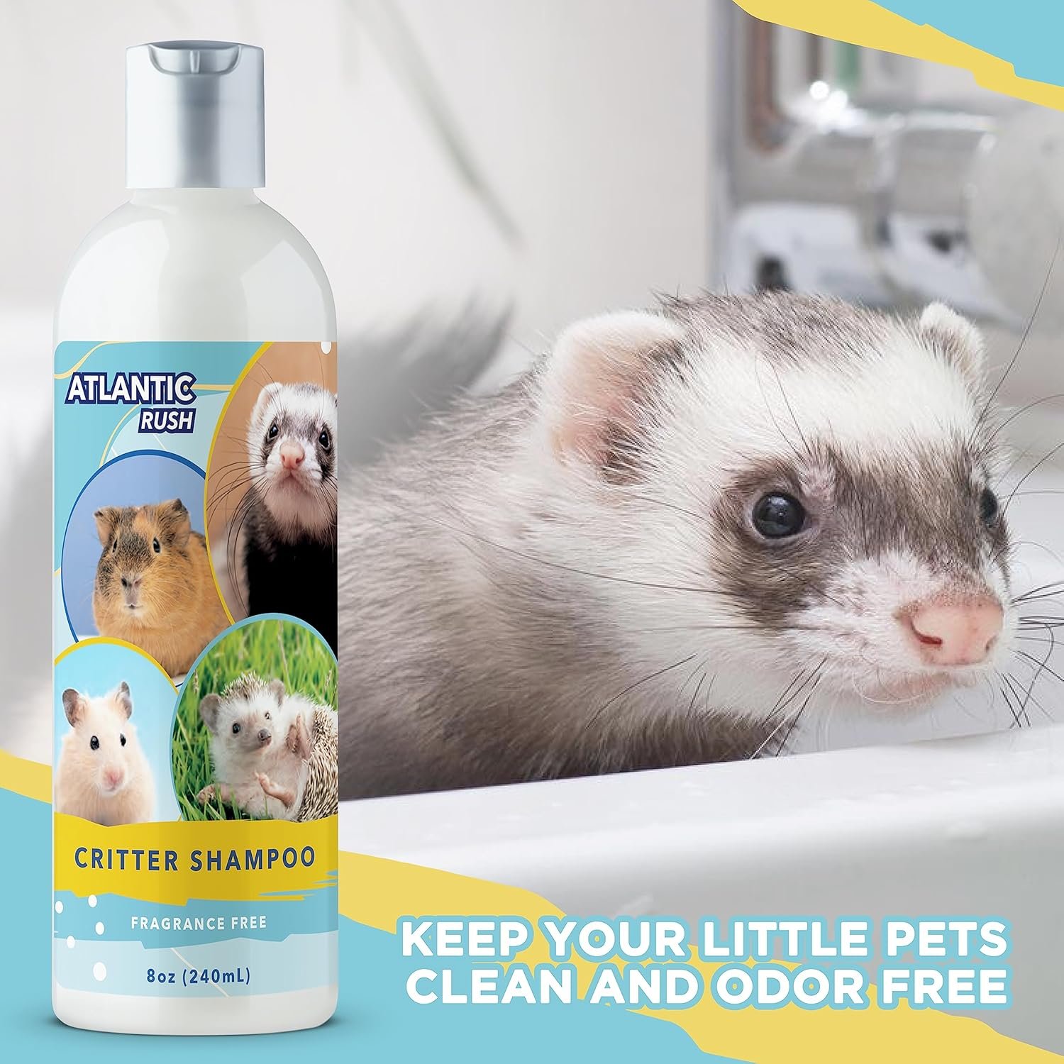 Critter Shampoo for Small Pets - 8oz Small Animal Fragrance Free Shampoo - Pet Shampoo for Small Critters Including Ferrets, Guinea Pigs, Rabbits, Hedgehogs, Hamsters & Sugar Gliders - Image 9