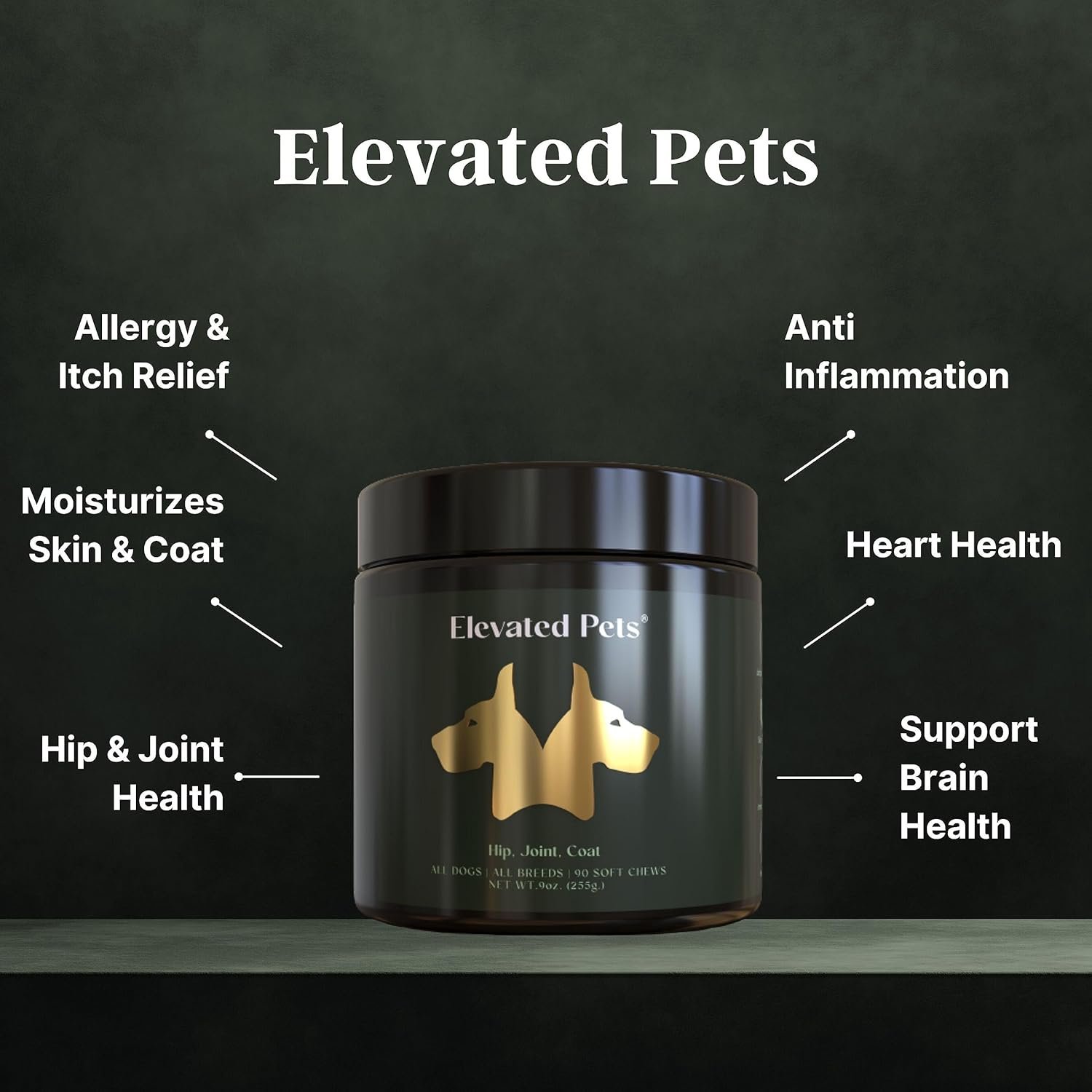 Ultra-Healthy Omega 3 Fish Oil Treats w/MSM, Glucosamine, Chondroitin, EPA/DHA for Dogs: Elevated Pets Fish Oil, Turmeric & Joint Supplement + Allergy Chews - Ultimate Dog Vitamin Supplement - Image 2