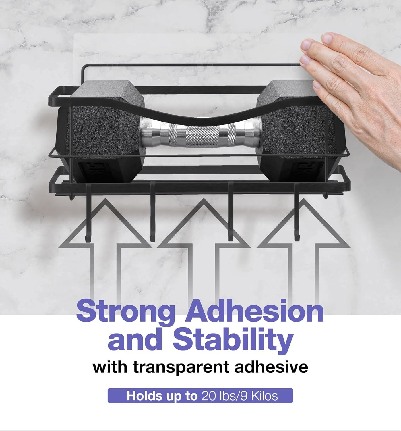 KINCMAX Premium Shower Caddy, Self Adhesive Wall Shower Organizer, 2-Pack No Drill Bathroom Shower Shelves for Inside Shower, Rustproof Stainless Steel Shampoo Holder, Shower Storage Rack, Matte Black - Image 5