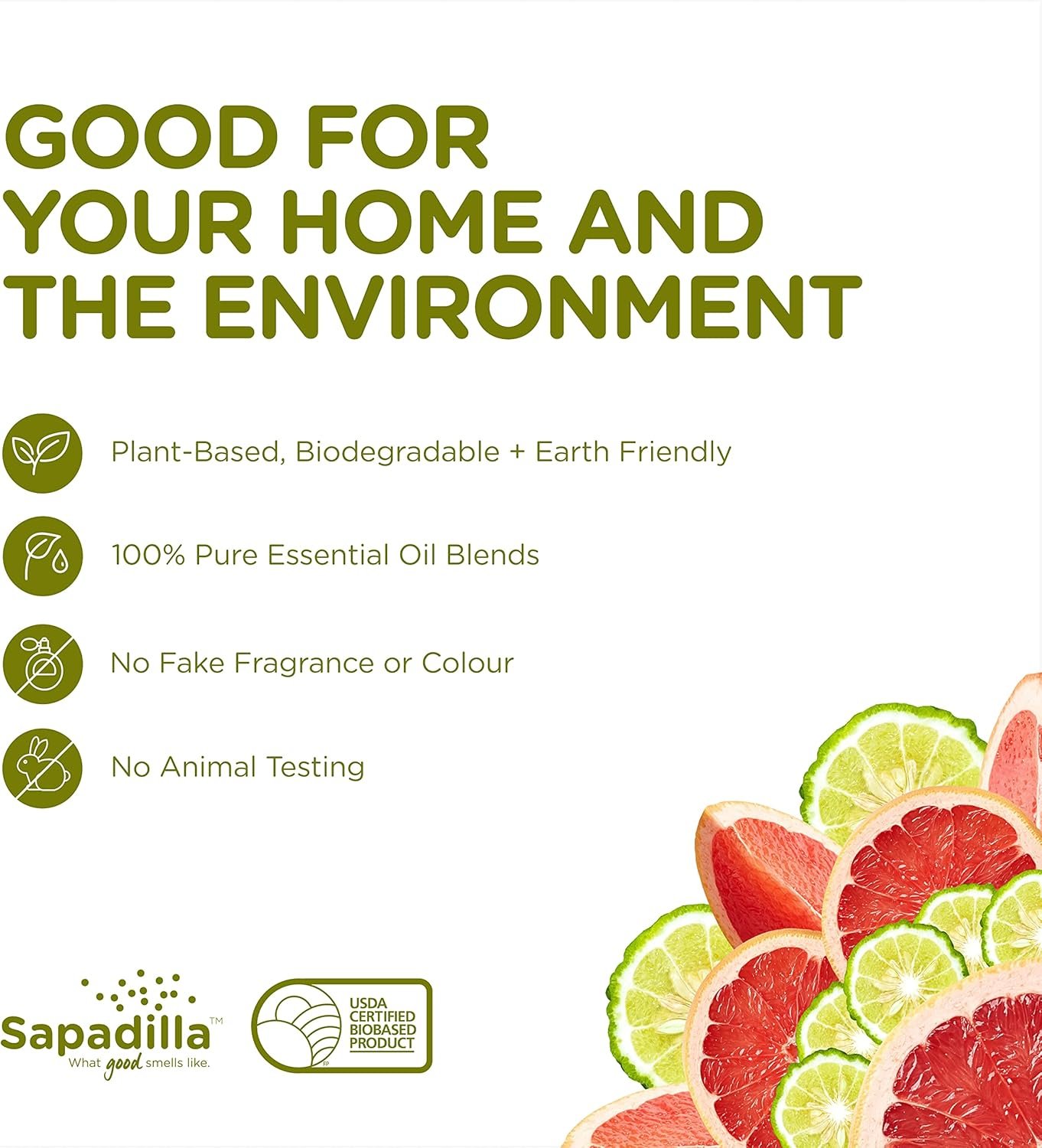 Sapadilla Grapefruit + Bergamot Biodegradable Countertop Cleanser Spray, 16 Ounce, (Pack of 1) - Image 7