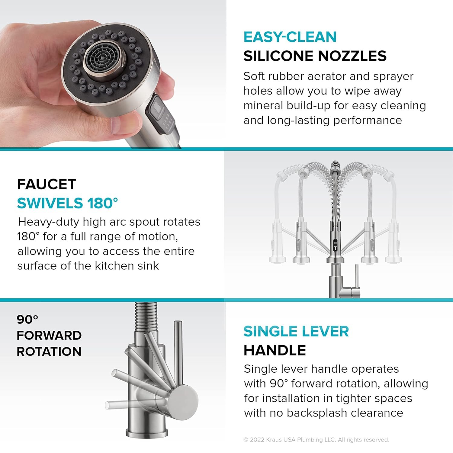 KRAUS Bolden Touchless Sensor Commercial Style 2-Function Single Handle Pull Down Kitchen Faucet in Brushed Brass/Matte Black, KSF-1610BBMB - Image 14