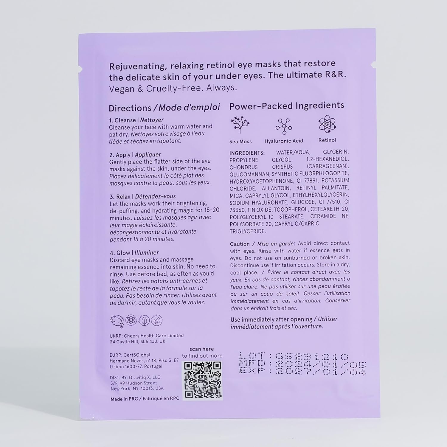 grace & stella Under Eye Masks for Dark Circles (Purple, 24 Pairs) - Gel Eye Mask with Retinol - Restoring Under Eye Patches for Puffy Eyes and Dark Circles - Vegan Cruelty-Free Eye Mask Skincare - Image 8