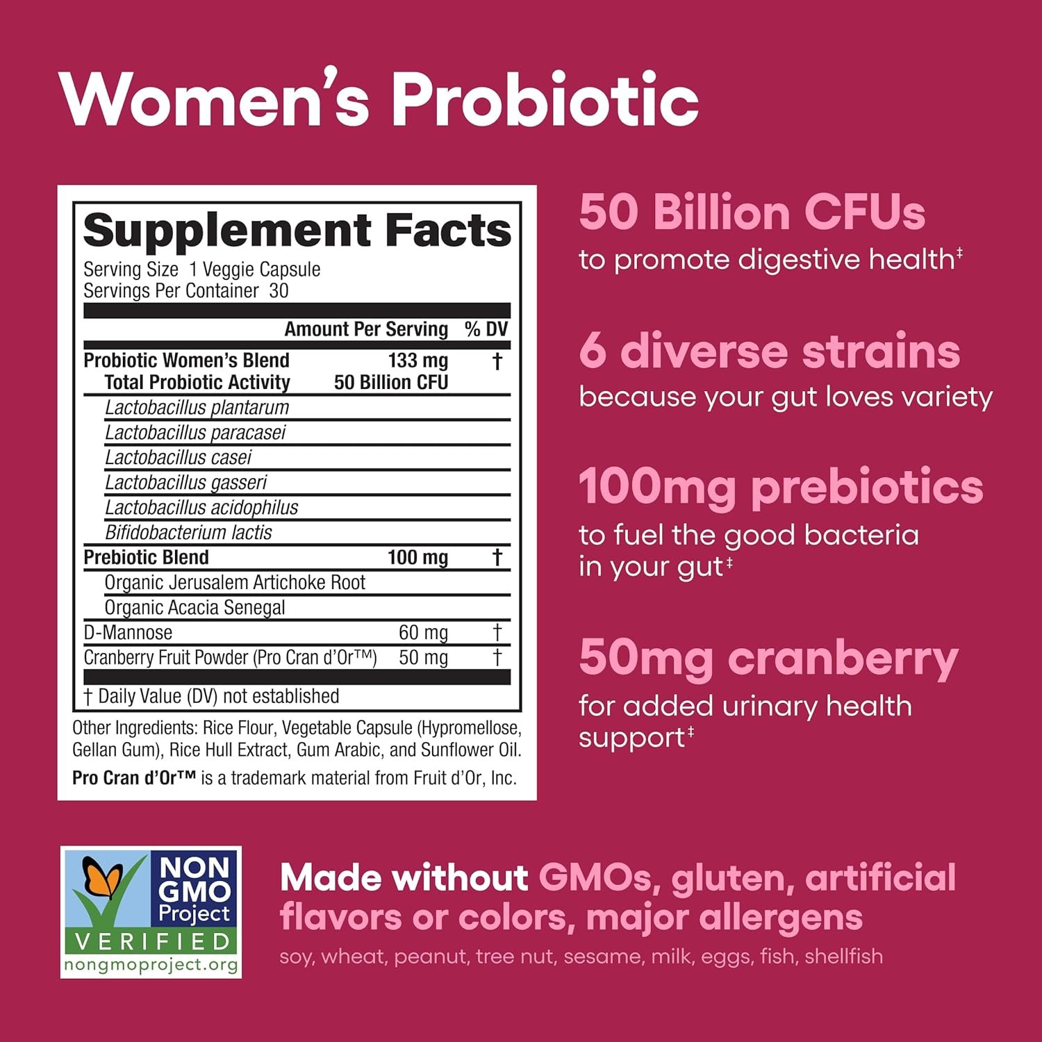 Physician's Choice Probiotics for Women - PH Balance, Digestive, UT, & Feminine Health - 50 Billion CFU - 6 Unique Strains for Women - Organic Prebiotics, Cranberry Extract+ - Women Probiotic - 30 CT - Image 6