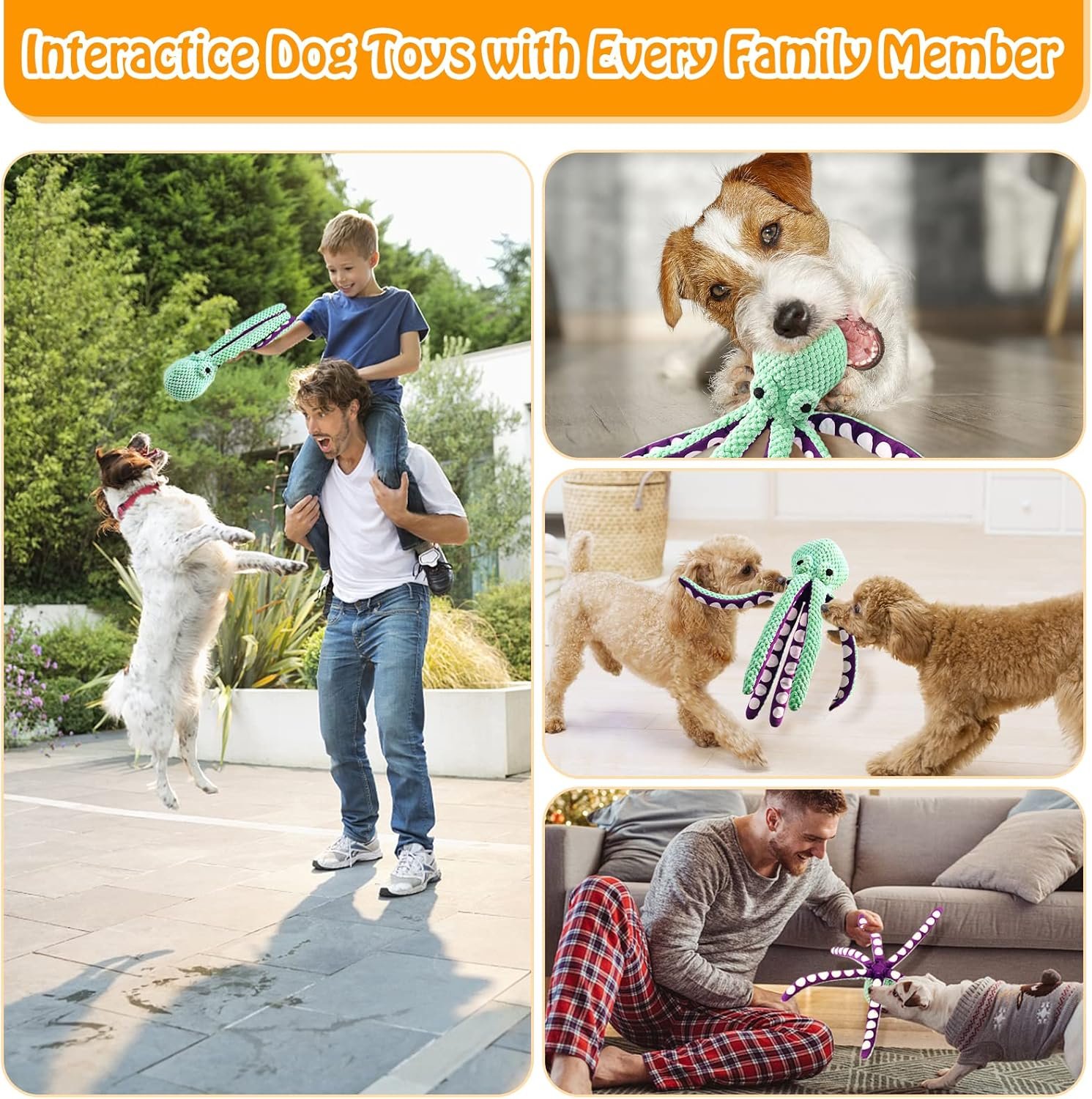 Squeaky Dog Toys for Large Dogs: Plush Dog Toys with Soft Fabric - Pet Toys for Small, Medium, and Large Dogs - Puppy Toys to Keep Them Busy - Image 7