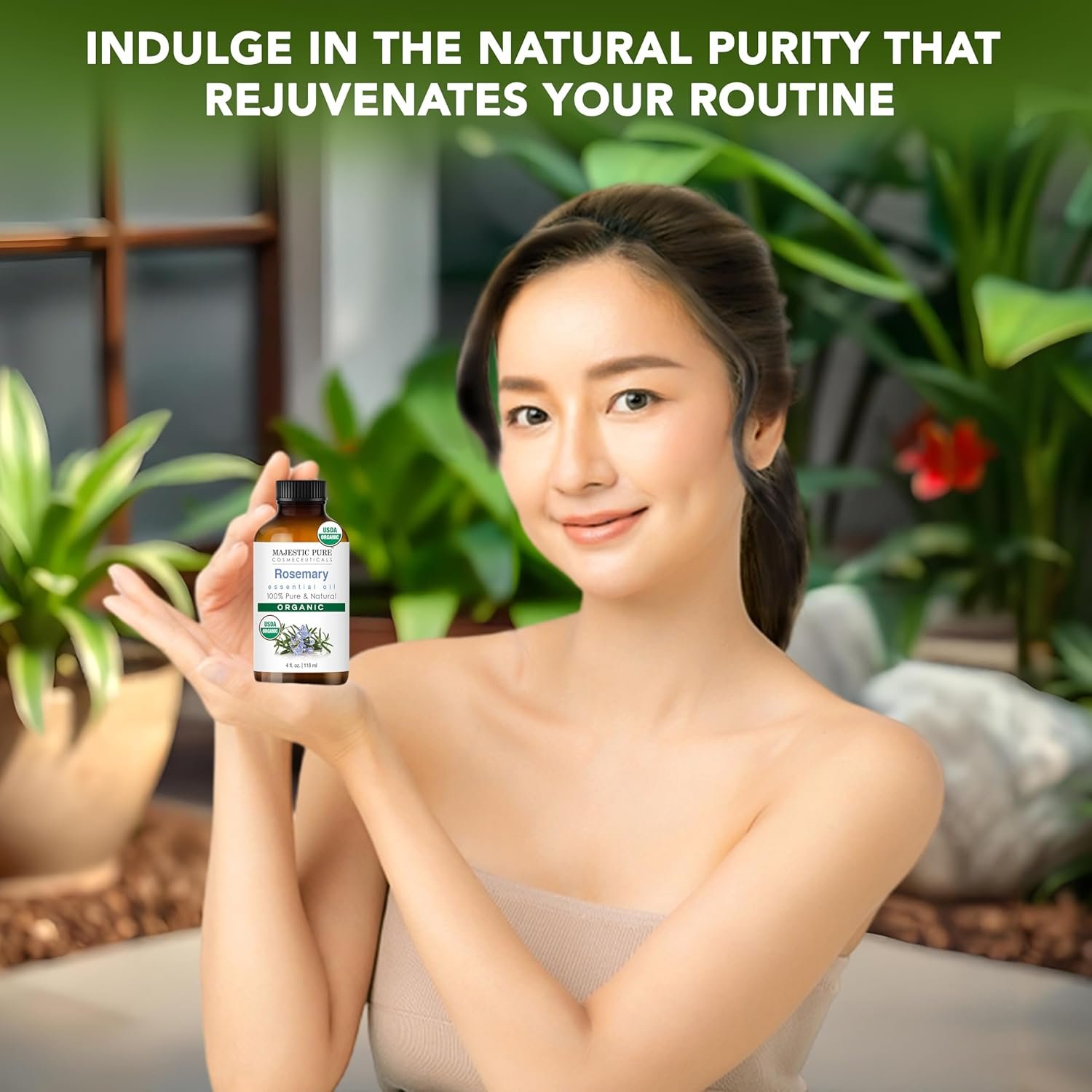 Majestic Pure Organic Rosemary Essential Oil - 100% Pure & Premium Rosemary Oil for Hair Growth, Skin, Face, Aromatherapy & Diffuser - 4 fl oz | Perfect Organic Rosemary Oil for Hair Growth - Image 5