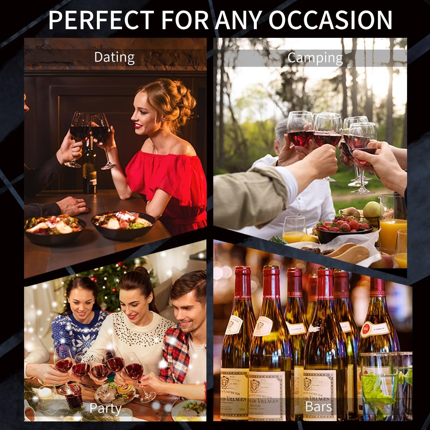 SANMAS Electric Wine Bottle Opener Set, Rechargable Automatic Corkscrew Opener with Foil Cutter Wine Stopper Vacuum Wine Aerator Pourer for Wine Lover Gift - Image 8