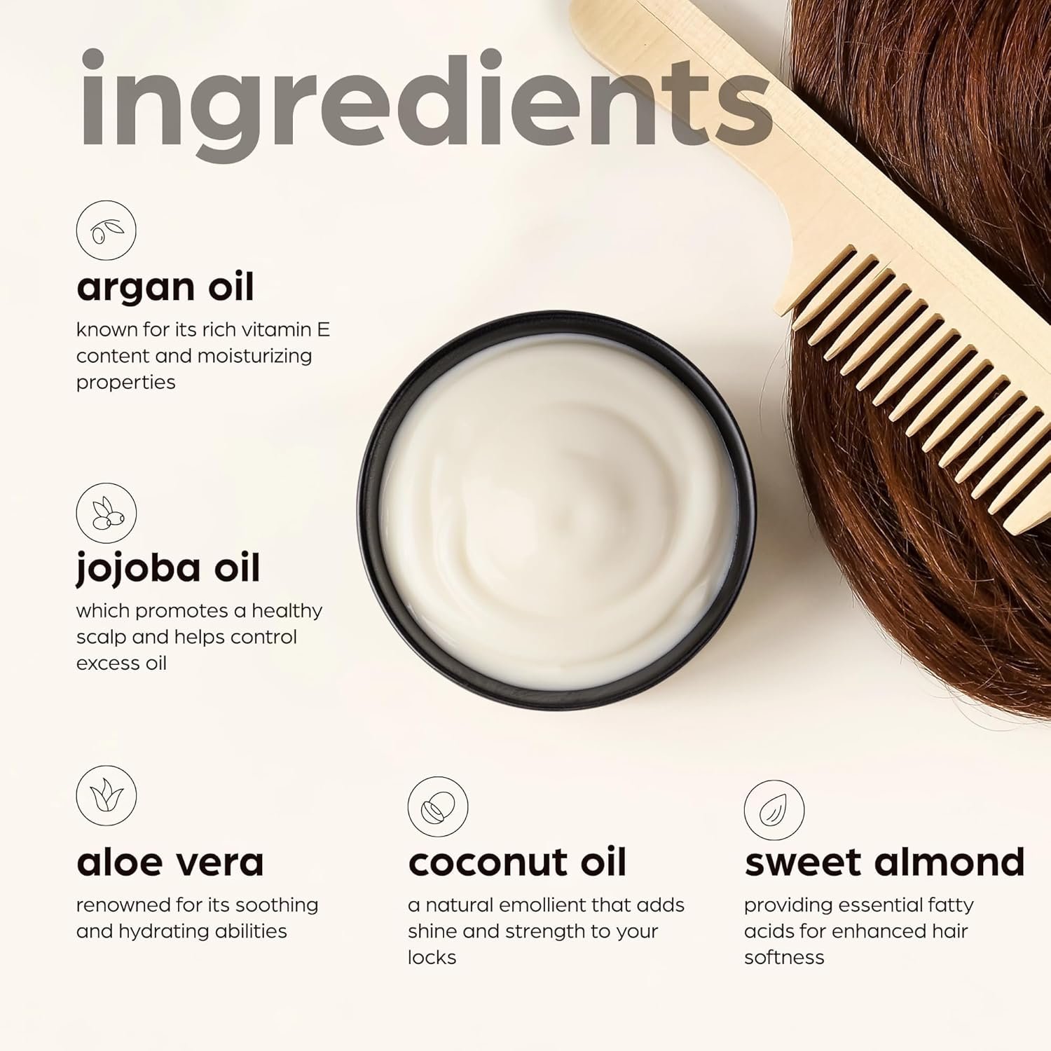 Artnaturals Argan Hair Mask Conditioner - (8 Oz/226g) - Deep Conditioning Treatment - Organic Jojoba Oil, Aloe Vera & Keratin - Repair Dry, Damaged, Color Treated, Natural Hair Growth - Sulfate Free - Image 5