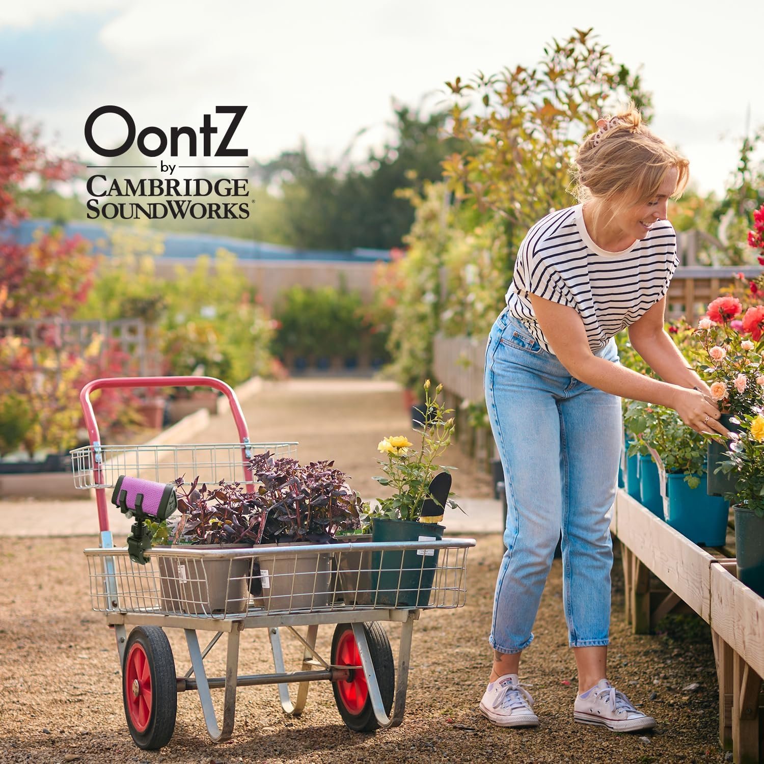 OontZ Angle 3 Pink Bluetooth Speaker with Bracket and Clamp Mount, Portable IPX5 Waterproof Speaker - Image 5