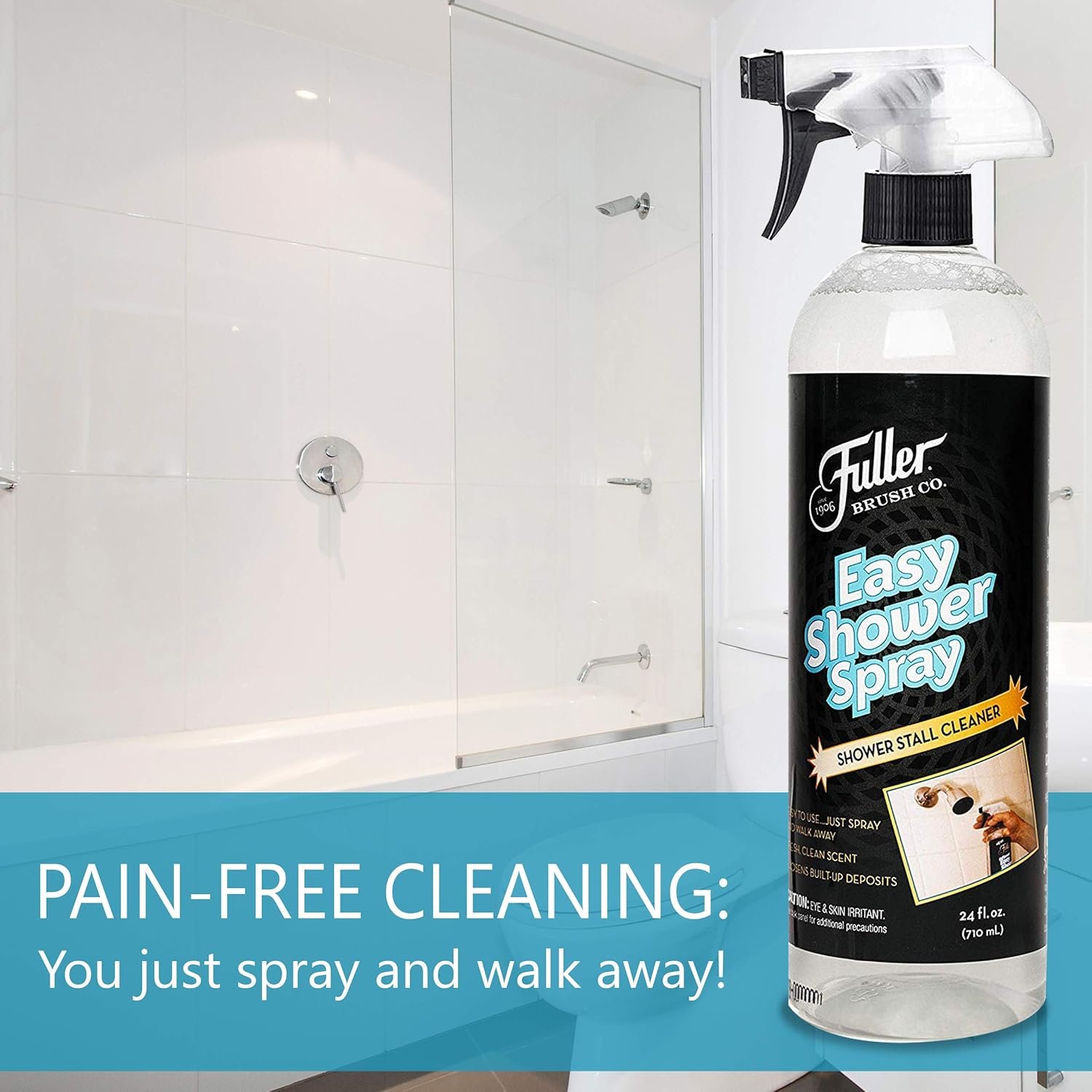 Fuller Brush Easy Shower Spray - No Scrub Shower Cleaner - Multi Surface Formula Keeps Surfaces Clean From Dirt, Soap Scum and Hard Water Stain Build Up Perfect for Shower Floors Walls (Pack of 1) - Image 5