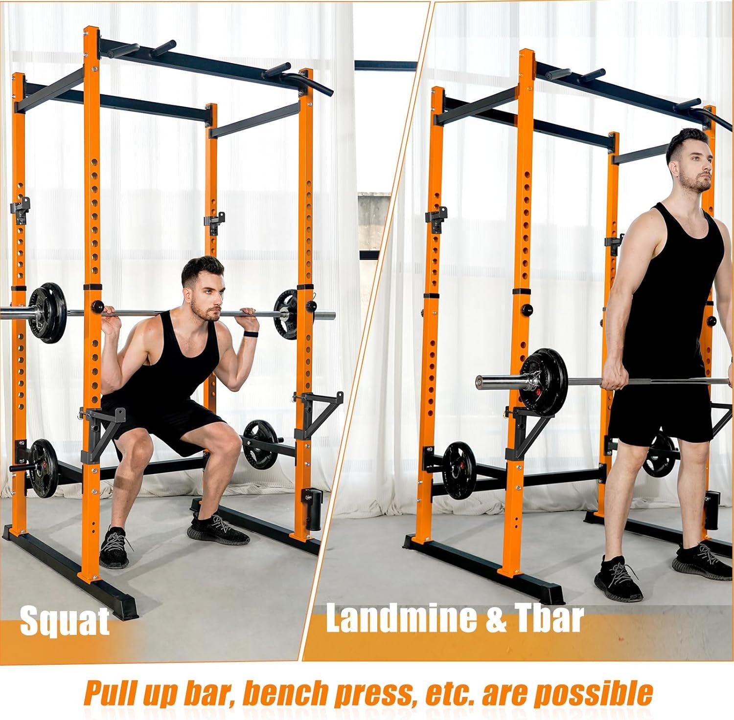 Bongkim Power Rack, Rack Cage for Weight Training, Adjustable Squat Stand Rack for Home Gym Equipment, Lifting Cage with 660lb Capacity - Image 7