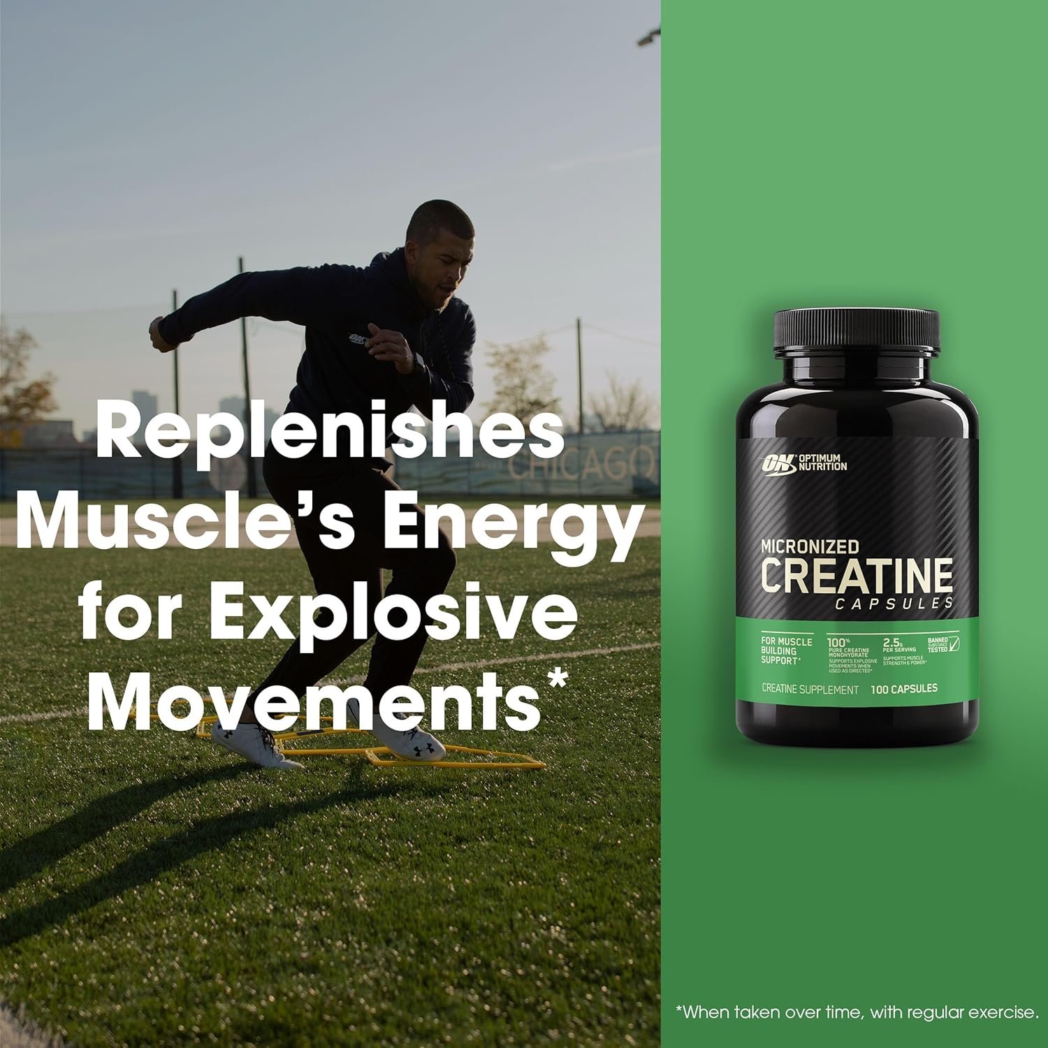 Optimum Nutrition Micronized Creatine Monohydrate Capsules, Keto Friendly, 2500mg, 100 Capsules - Image 4