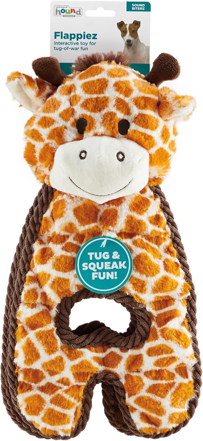Outward Hound Cuddle Tugs Giraffe Plush Squeaky Dog Toy - Image 3