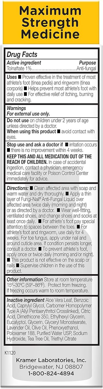 Fungi-Nail Anti-Fungal Liquid Solution, Kills Fungus That Can Lead to Nail & Athlete's Foot with Tolnaftate & Clinically Proven to Cure and Prevent Fungal Infections 1 Fl Oz (Pack of 1) - Image 3