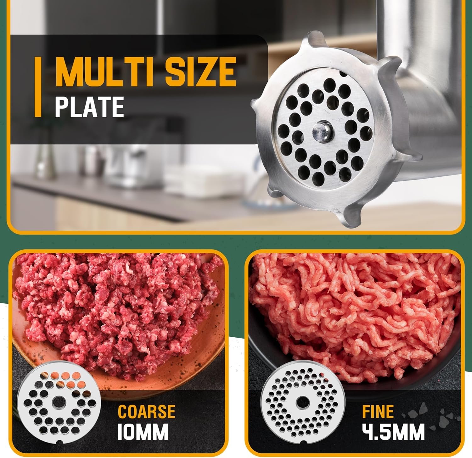 #8 Electric Meat Grinder, 0.4 HP 300W, Copper Motor, Heavy Duty Stainless Steel Industrial Meat Grinder, Ideal for Commercial and Regular Use - Image 7