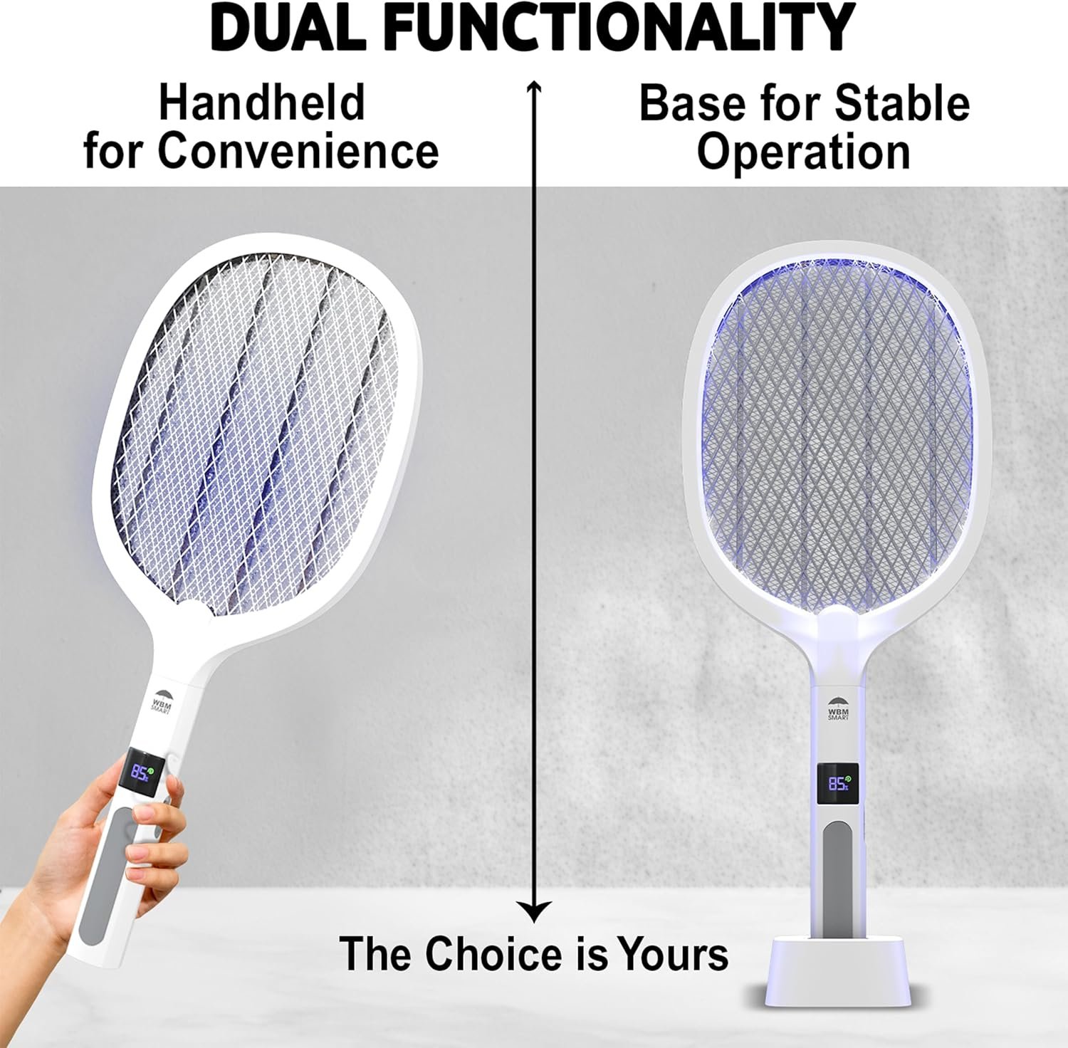 2 in 1 Electric Bug Zapper, Mosquitoes Trap Lamp & Racket, USB Rechargeable Electric Fly Swatter for Home and Outdoor Powerful Grid 3-Layer Safety Mesh Safe to Touch - Image 6