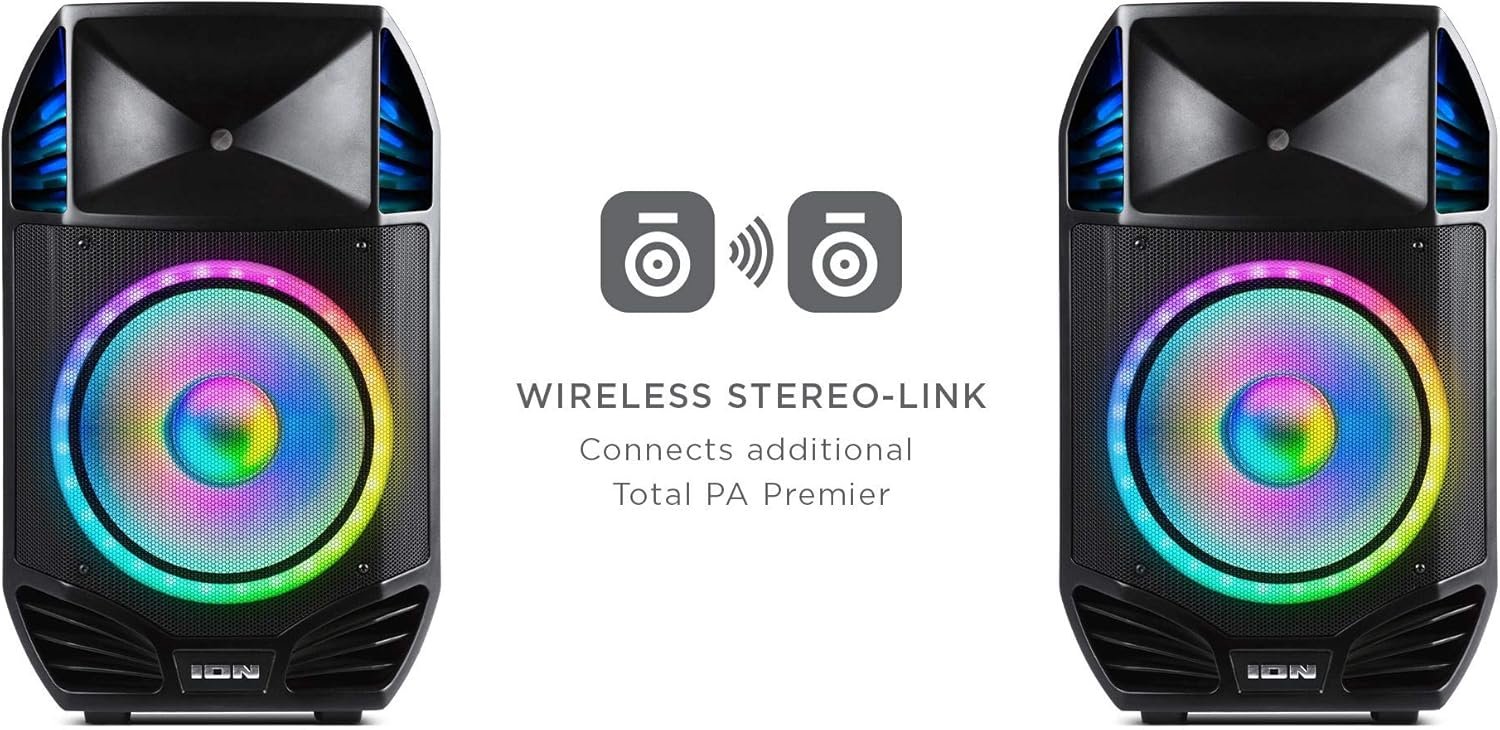 Ion Audio Total PA Premier High Power Bluetooth PA System with Lights (Renewed) - Image 6