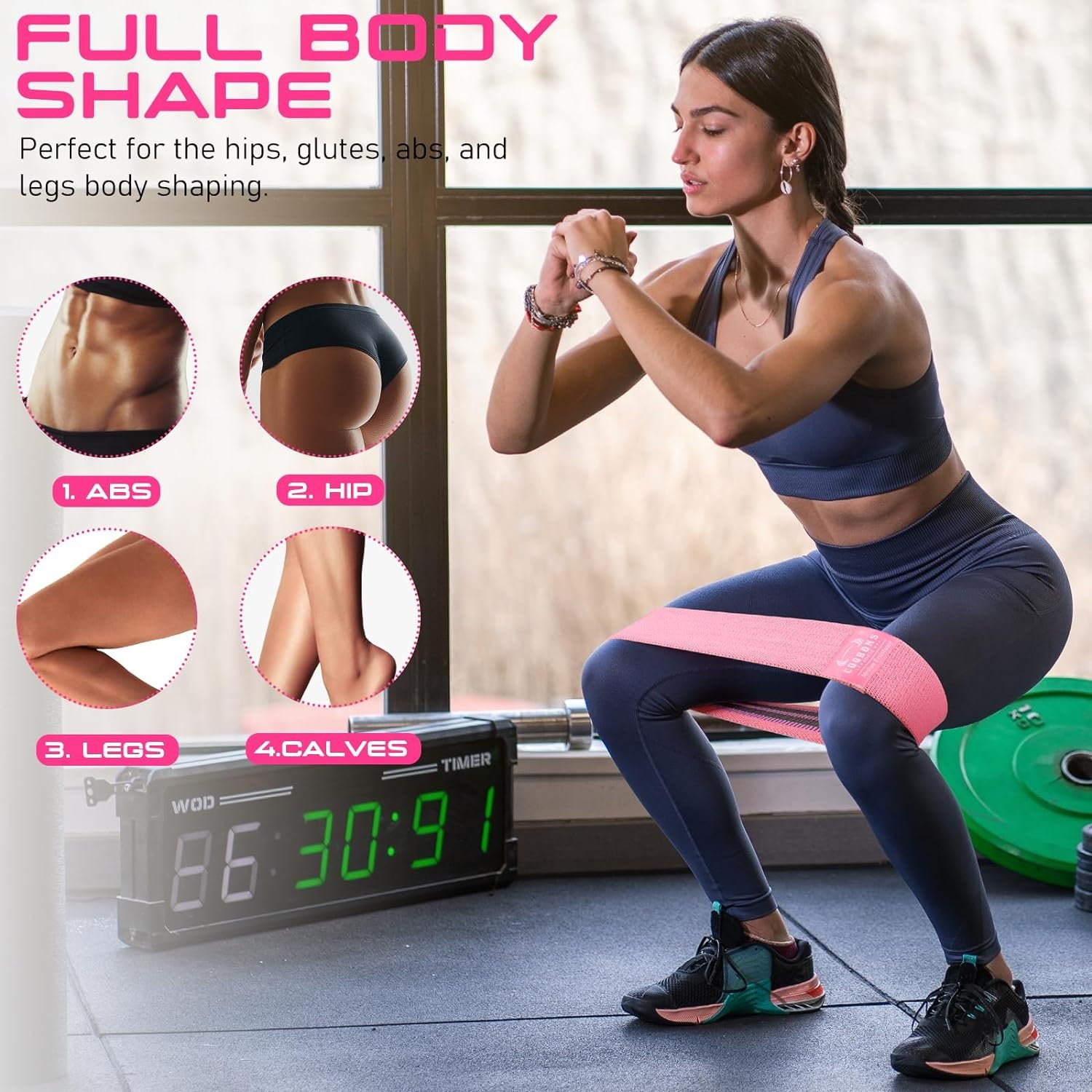 Fabric Resistance Bands for Working Out - Exercise Bands for Women and Men, Booty Bands for Legs and Butt, Yoga, Pilates, Rehab, Fitness and Home Workout - Image 6