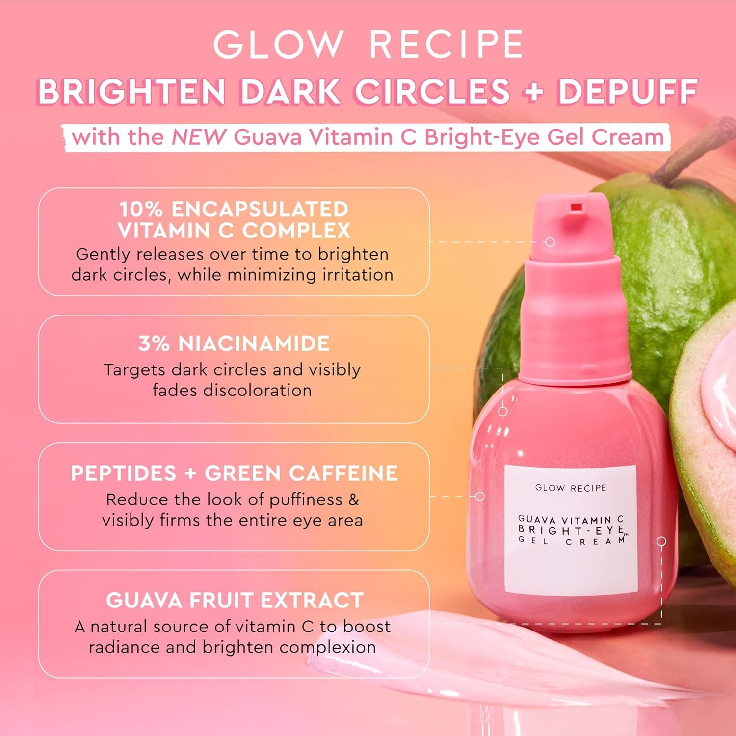 Glow Recipe - Glowy Skin Prep Lover's Duo - Watermelon Glow Niacinamide Dew Drops Facial Serum (40ml) + Guava Vitamin C Brightening Eye Cream with Peptides & Green Caffeine (15ml) - Image 5