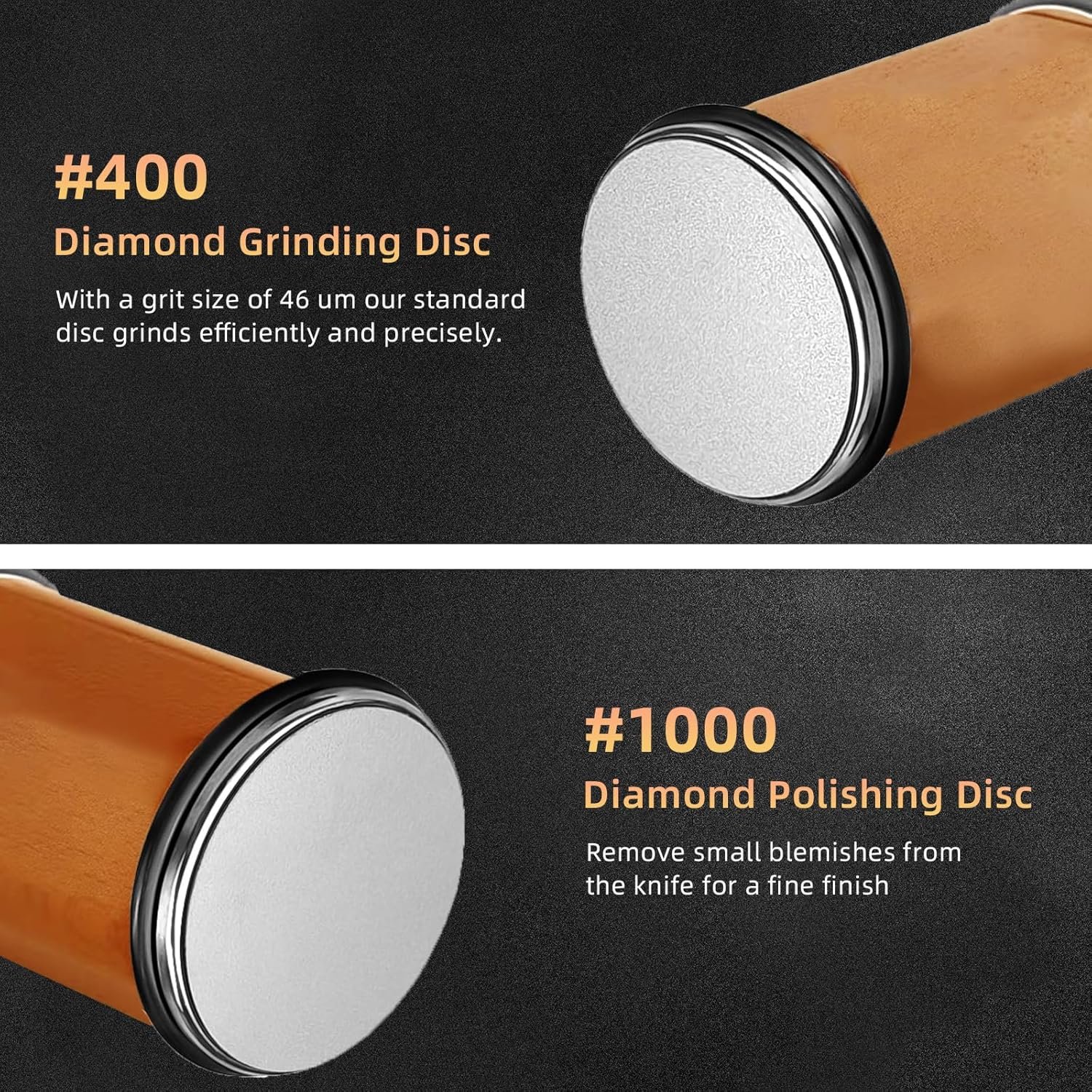 Rolling Knife Sharpener, Multi-Angle Knife Sharpening Tool with Industry Diamonds for Kitchen Knives - Knife Sharpener Kit Offers 15, 20, 18, 22 Degree Sharpening, 4 Angle - Image 3