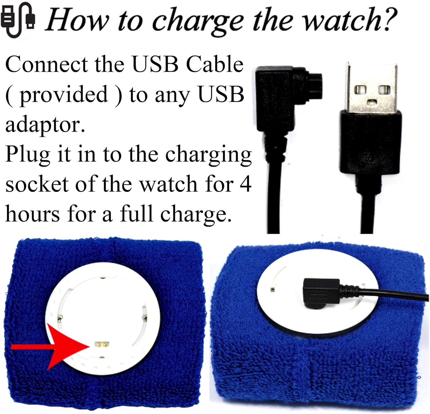 Coolfire Vibrating Alarm Clock - Silent Alarm Wristband Vibrating Alarm Watch. Silent Wrist Shock Alarm Clock. Vibration Alarm Bracelet Alarm Clock Deep Sleeper & Vibrate Alarm (Blue) - Image 8