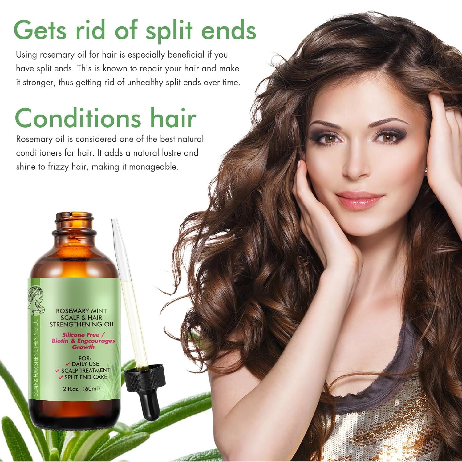 Rosemary Oil (2 Pack) for Hair Growth & Skin Care, 100% Pure Natural Oil for Thicker Stronger Hair, Suitable for All Hair Types - Image 7