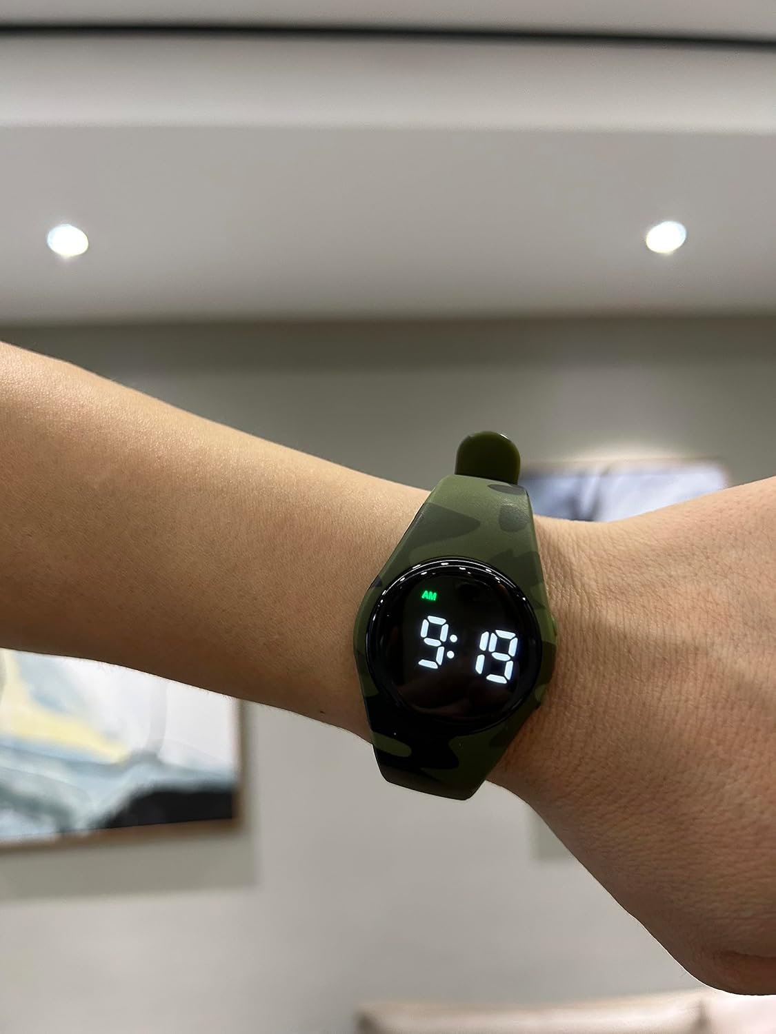 Water Resistant Vibrating Alarm Watch Silent Medical Reminder Watch - with Timer and 15 Daily Alarms (Camo Green) - Image 3