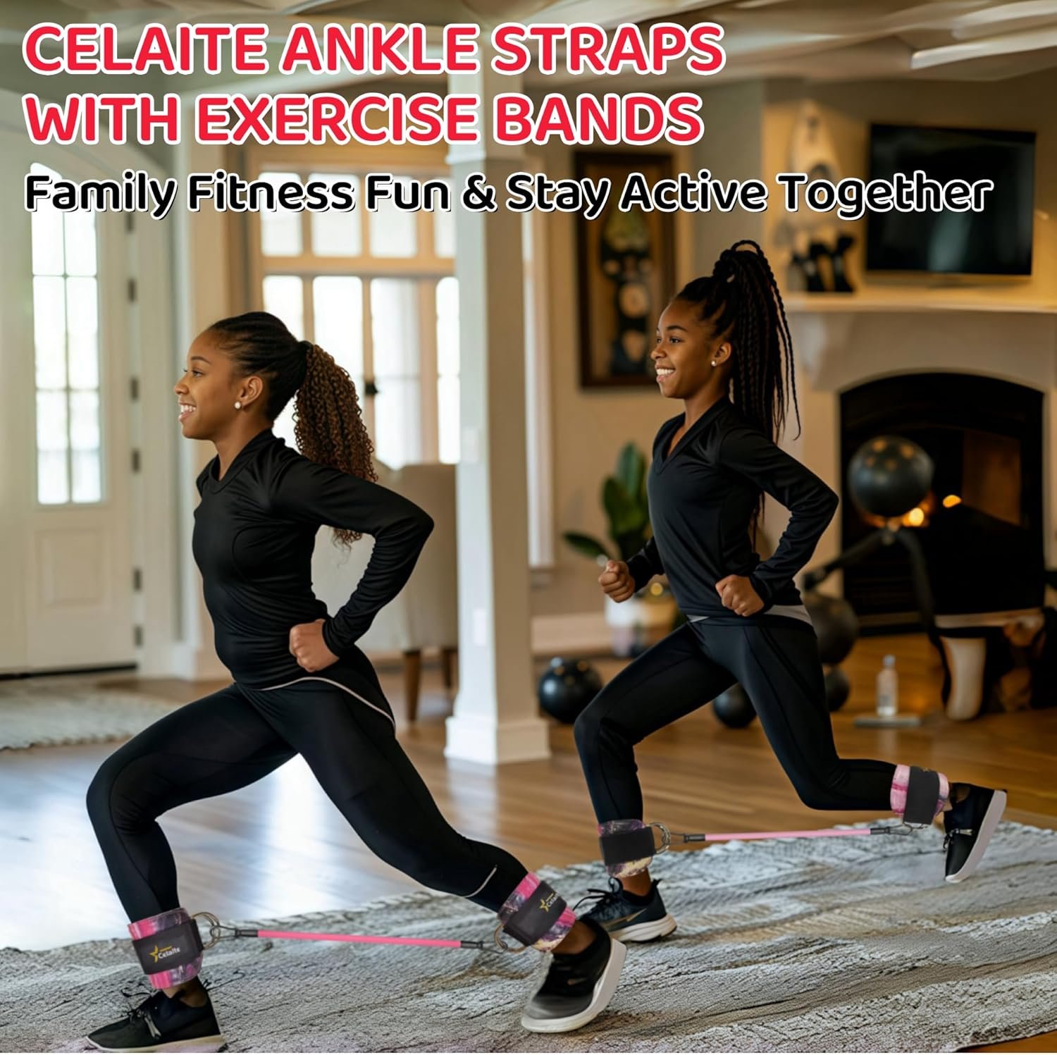 Ankle Resistance Bands with Cuffs, Ankle Straps with Resistance Bands for Working Out, Portable Booty Bands for Working Out, Kick Back Exercise Bands (10, 20, 30 lbs) & a Mesh Bag - Image 8