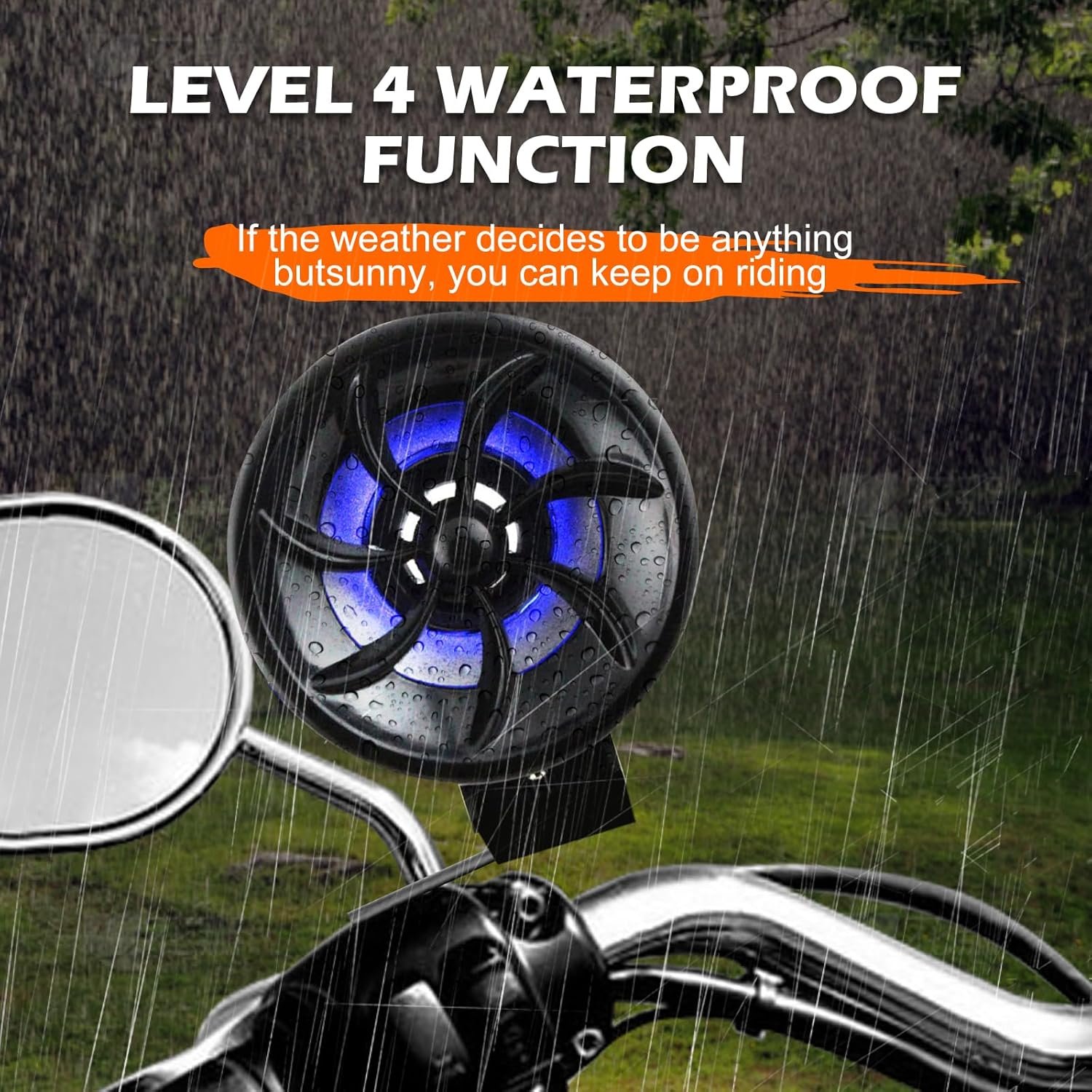 Motorcycle Speakers Bluetooth Waterproof Stereo System Support SD/USB/AUX/FM Radio Stereo Amplifier Speaker,Universal for All of The Motorcycle - Image 4