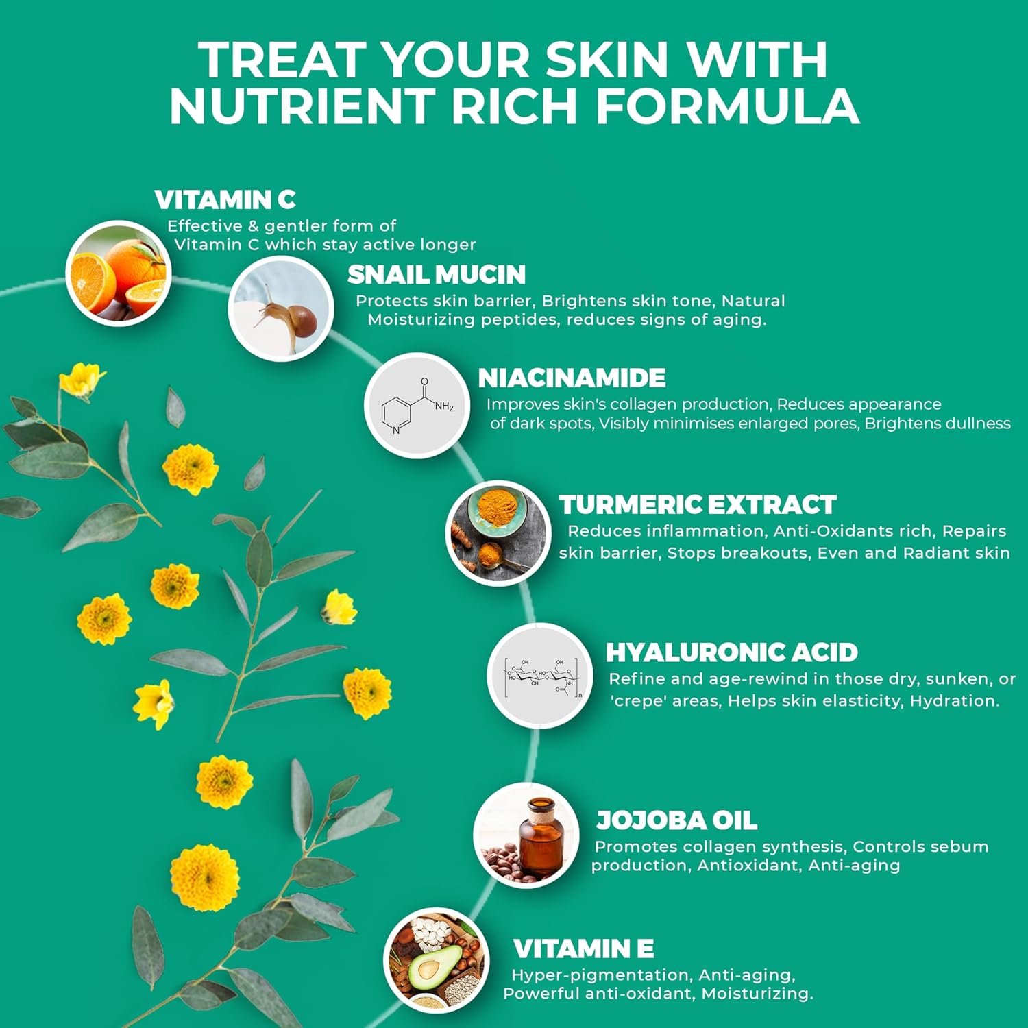 Dr Crazy Millionaire Glow Serum | Snail Mucin + Vitamin C Serum | Face Serum for Women | Jojoba Oil + Vitamin E Serum | Vitamin C Serum for Face | 30ml - Image 4