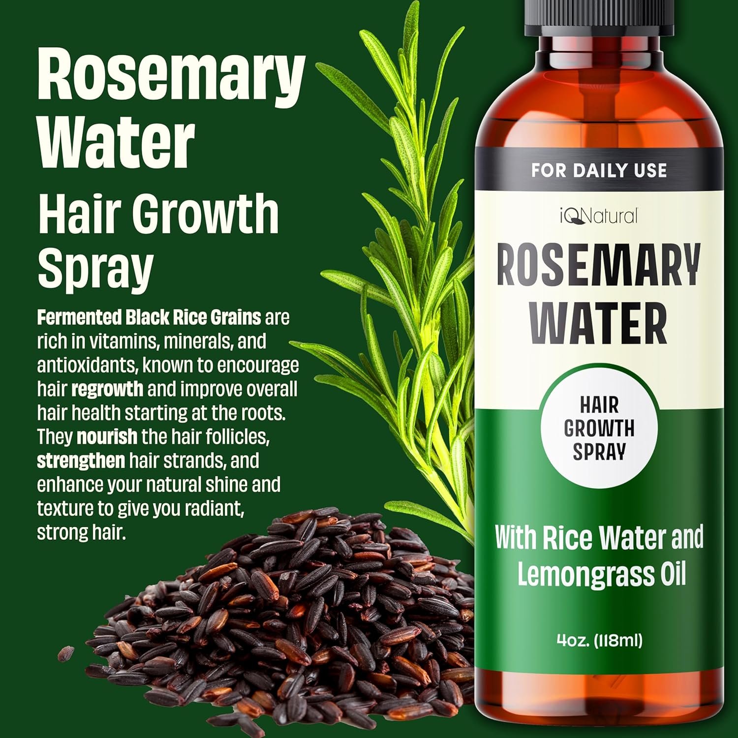 NEW Rosemary Water Spray for Hair Growth Spray, Rosemary Spray for Hair, Rosemary Root Enhancer, Rosemary Oil Spray - Strengthen, Moisturize, Thicken - Rosemary Water for Hair Health - 4oz - Image 7