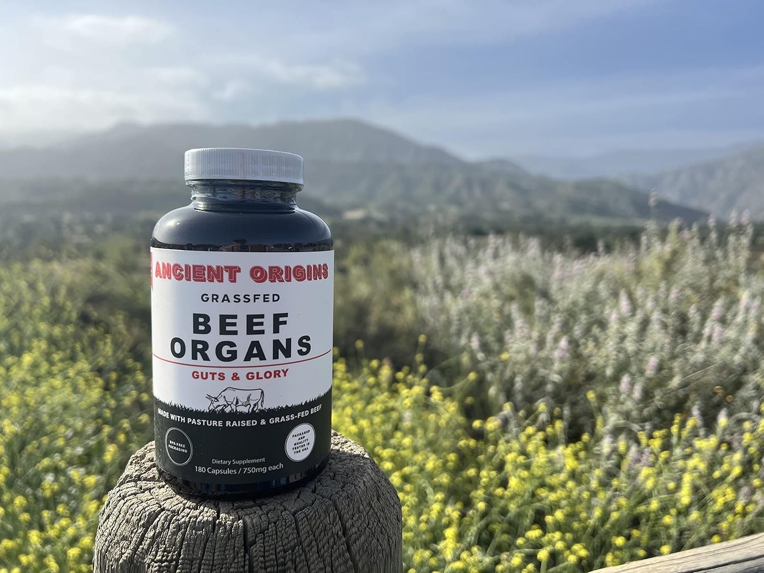 Ancient Origins Grass Fed Beef Organs Supplement 4500mg - Desiccated Liver, Bone Marrow, Heart, Spleen, Pancreas & Kidney, Non-GMO, Gluten Free, Undefatted (180 Capsules, 750mg Each) - Image 6