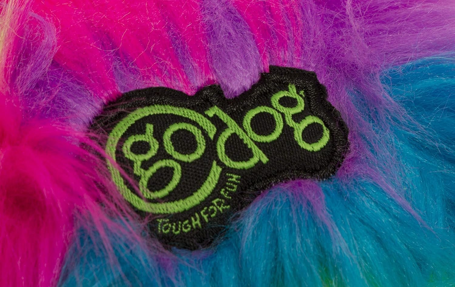 goDog Furballz Squeaky Plush Ball Dog Toy, Chew Guard Technology - Rainbow, Large - Image 6