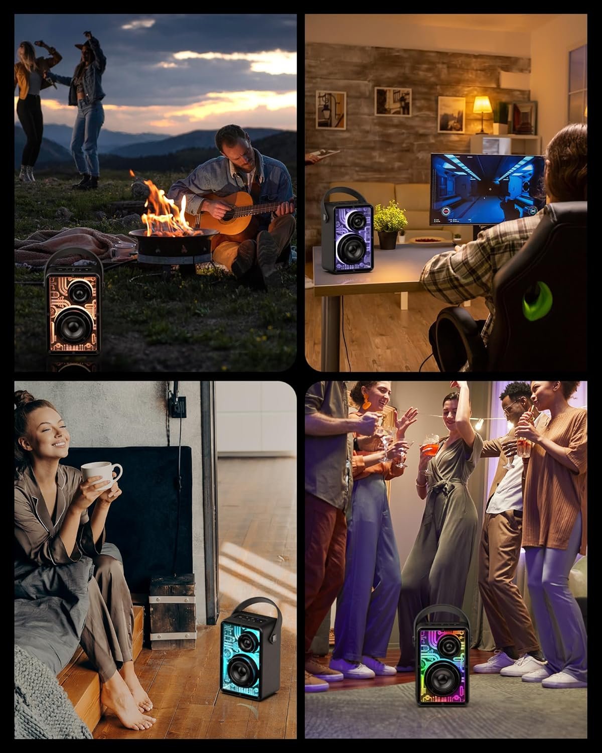 Raymate Bluetooth Speakers Wireless, 80W Bluetooth Speakers with Subwoofer Bluetooth-V5.3, HiFi Stereo Sound, Rhythmic Lighting System, 15H Playtime, 8000mAh Power Bank for Phone, Portable for Outdoor - Image 7