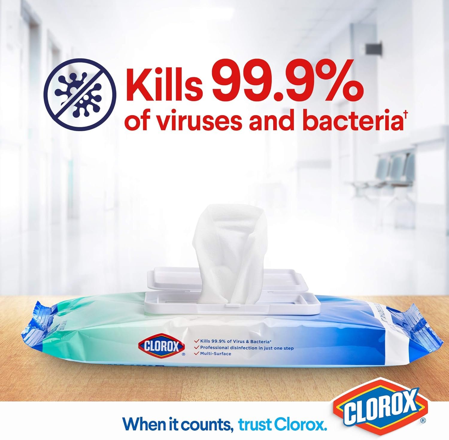 Clorox Expert Disinfecting Antibacterial Wipes, Fresh Scent, 30 Wipes x 12 Packs (Total 360 Wipes) - Image 3