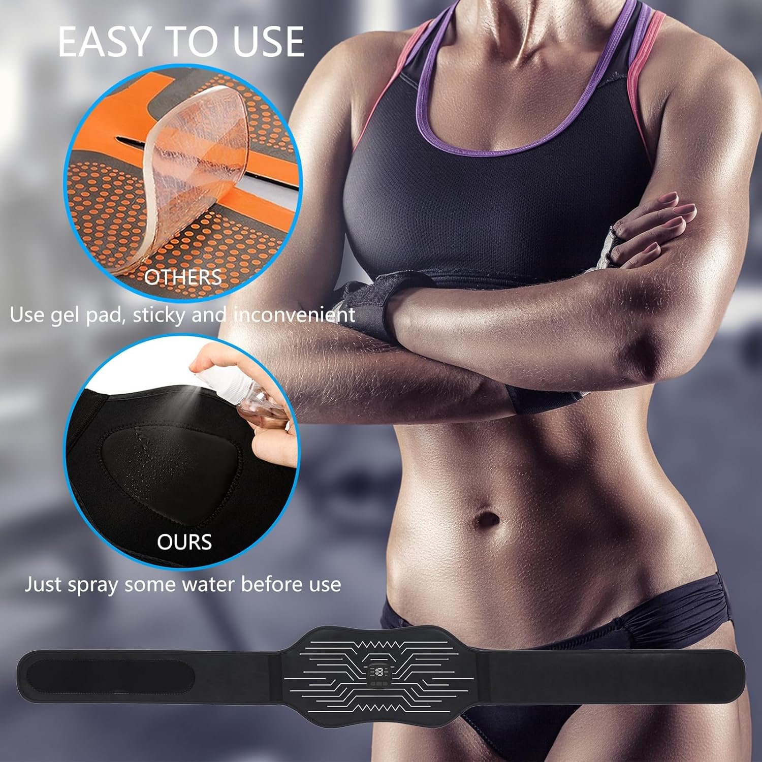 FDA Cleared, ABS Stimulator - EMS Muscle Stimulator - Portable Muscle Toner for Abdomen - Fitness Ab Workout Equipment for Women and Men, Black White - Image 4