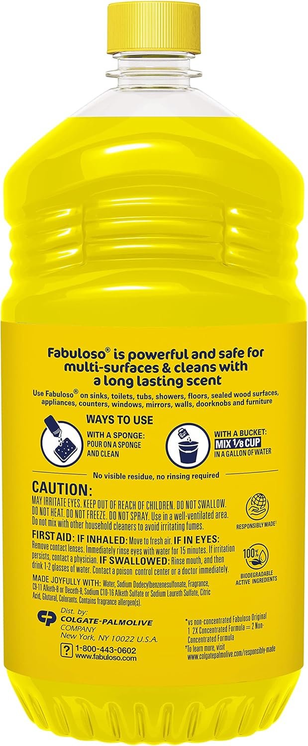 Fabuloso Multi-Purpose Cleaner, 2X Concentrated Formula, Refreshing Lemon Scent, 56 oz - Image 10
