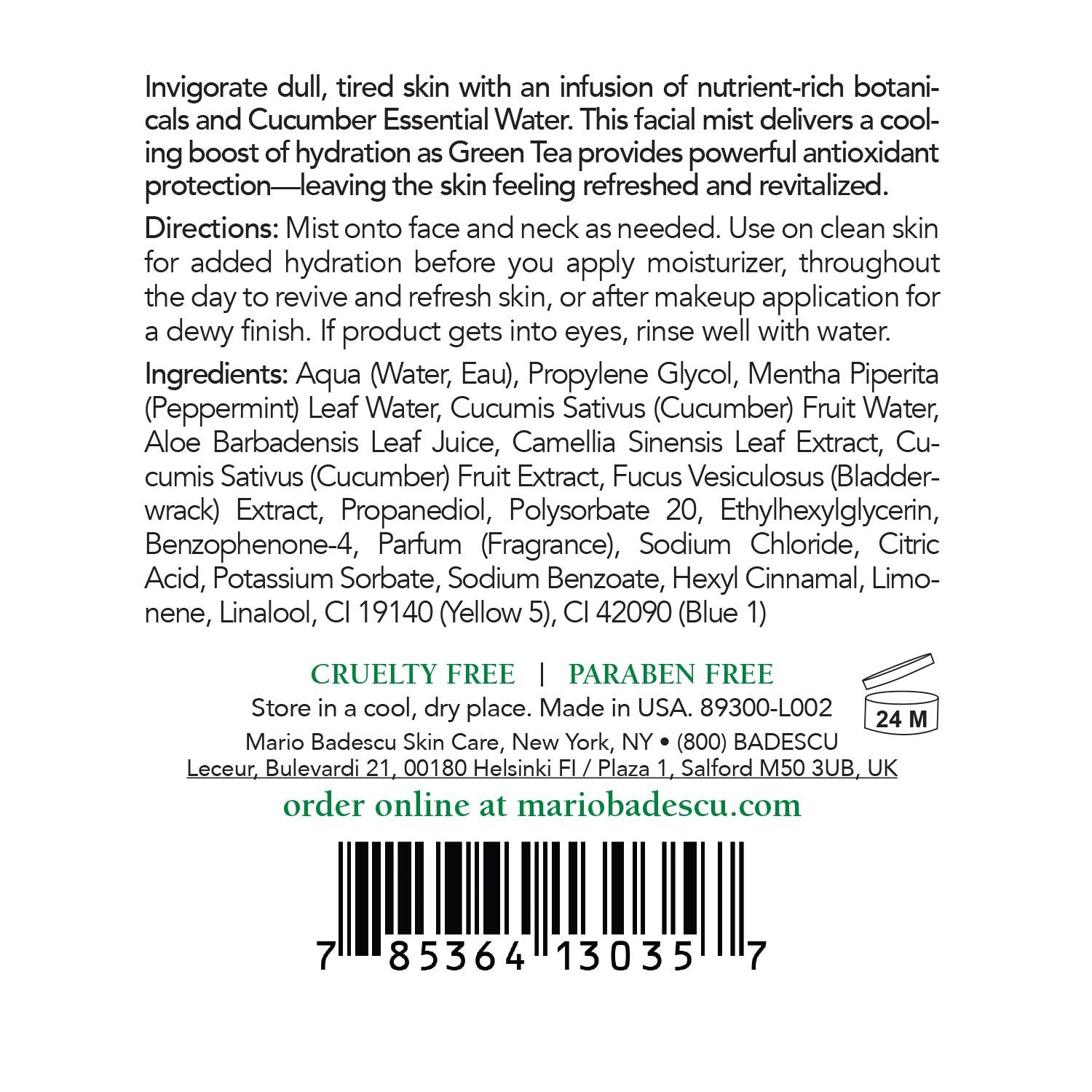 Mario Badescu Facial Spray Duo - Includes Aloe, Chamomile & Lavender PLUS Aloe, Cucumber & Green Tea Toner for Face, Neck or Hair - Cooling and Hydrating Face Mist for All Skin Types, Dewy Finish - Image 4