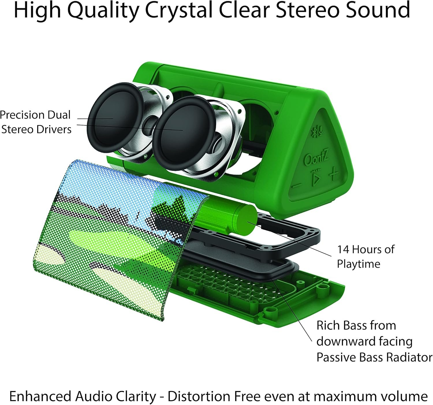 OontZ Golf-Edition Bluetooth Speaker, Portable Wireless Bluetooth 5.0 Action Sports Speaker, 10 Watts, up to 100 ft Bluetooth Range, Loud Portable Bluetooth Speaker with Official Carry Case - Image 7