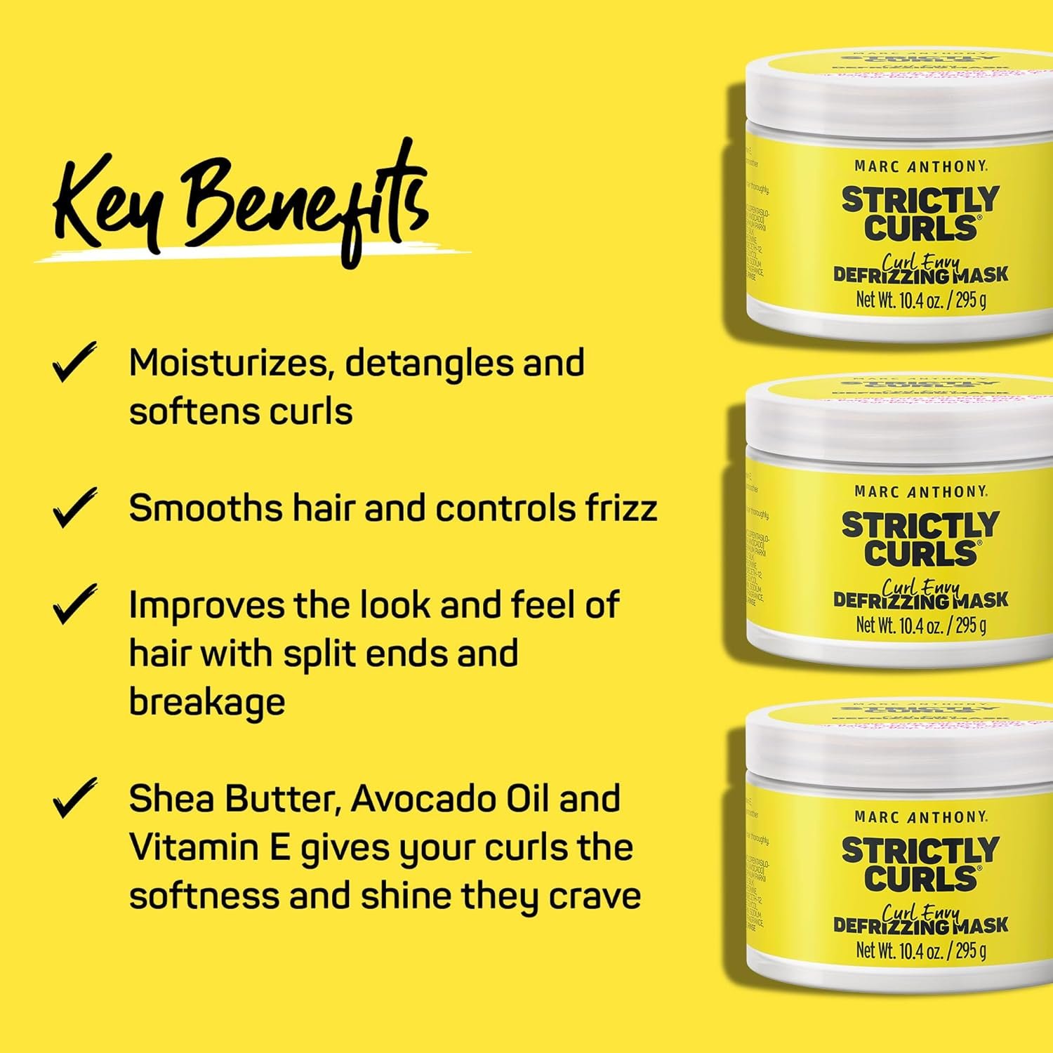 Marc Anthony Deep Hydrating Mask for Dry & Damaged Hair, Strictly Curls - Deep Hydration Treatment with Avocado Oil & Shea Butter Enhances Curls with a Soft Finish - Paraben-Free & Sulfate-Free - Image 4