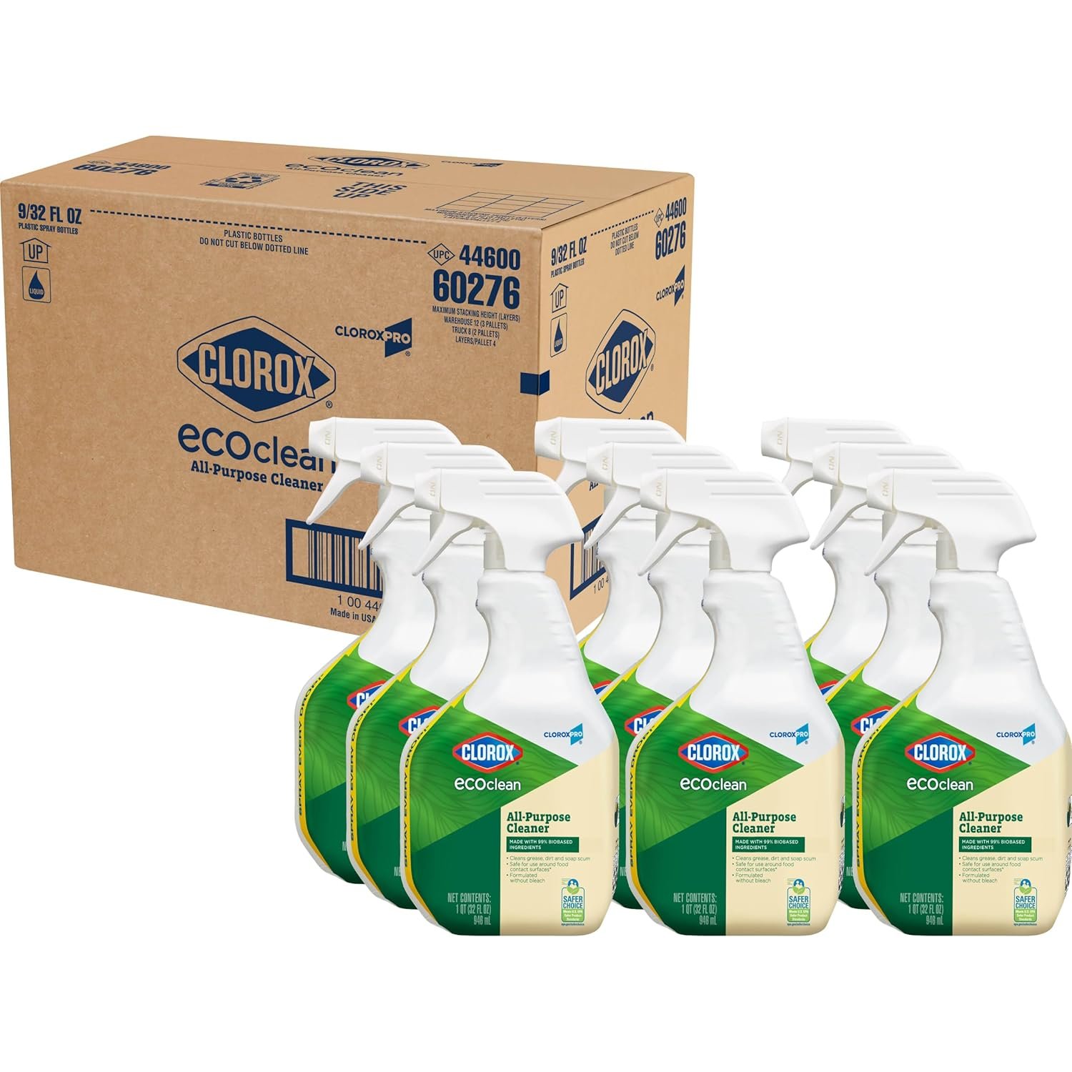 CloroxPro Clorox EcoClean All-Purpose Cleaner Spray Bottle, 32 Fluid Ounces, Pack of 9 - Image 14
