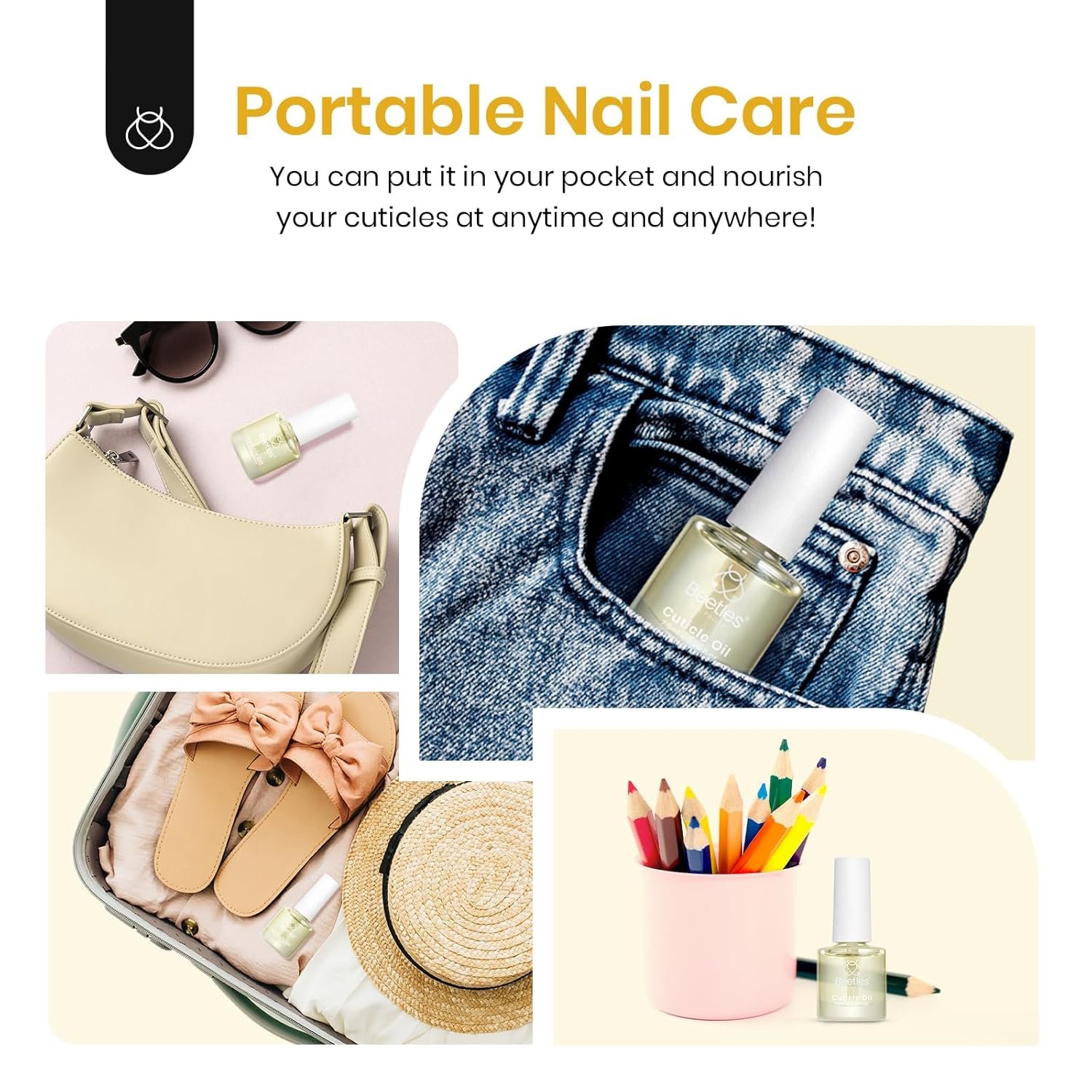 Beetles 7.5ml Cuticle Oil Nail Oil Cuticle Oil Care for Nail, Damaged Cuticles, Stronger Nails Spa and Hand Manicure Essentials for Repaired Thin Nails DIY Home Nail for Women - Image 7