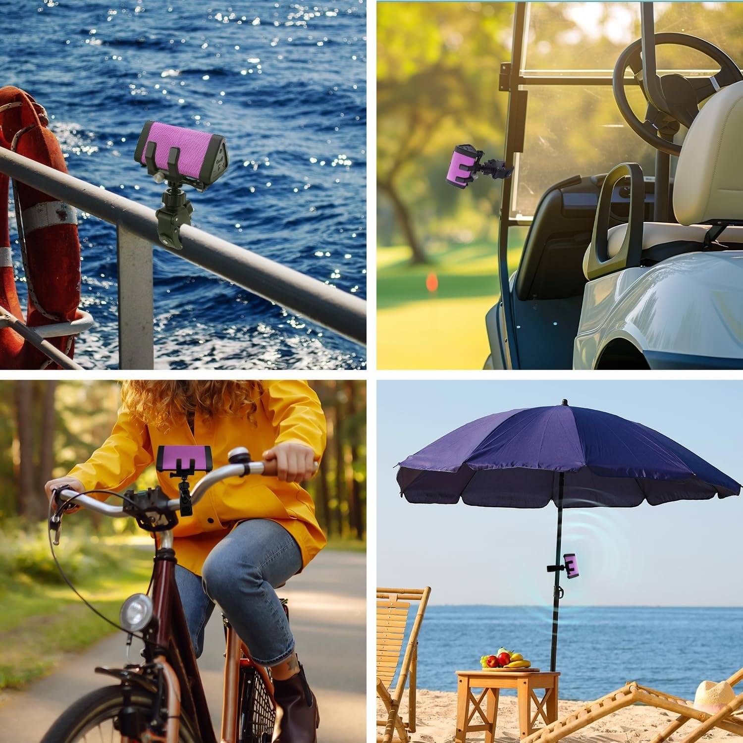 OontZ Angle 3 Pink Bluetooth Speaker with Bracket and Clamp Mount, Portable IPX5 Waterproof Speaker - Image 7