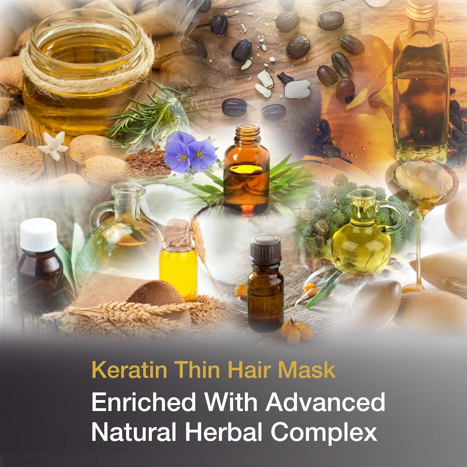 Vitamins Keratin Hair Mask Deep Conditioner - Biotin Collagen Protein & Castor Oil Repair for Dry Damaged or Color Treated Hair - Conditioning Treatment for Curly or Straight Thin Fine Hair - Image 5