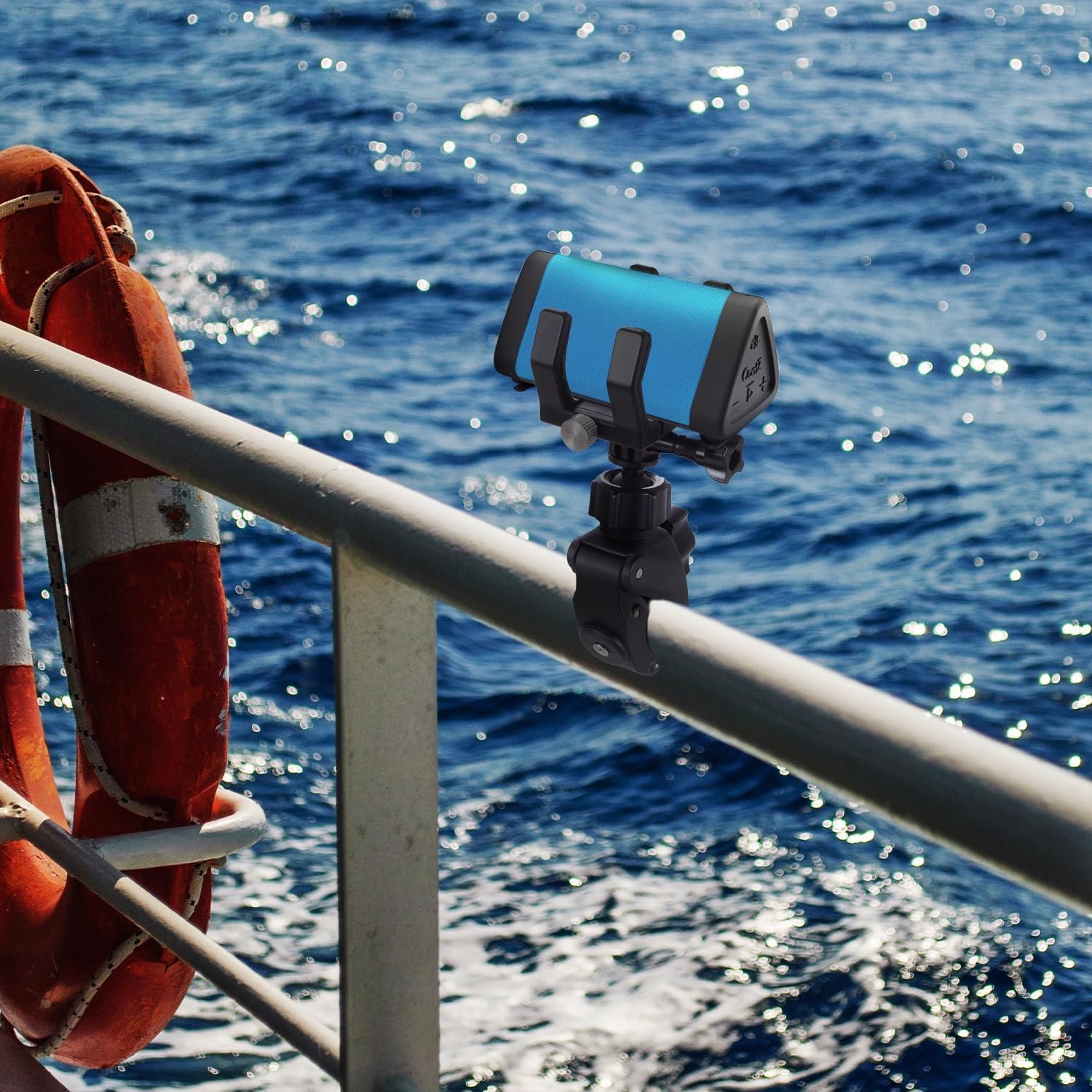 OontZ Angle 3 Blue Bluetooth Speaker with Bracket and Clamp Mount, Portable IPX5 Waterproof Speaker - Image 6