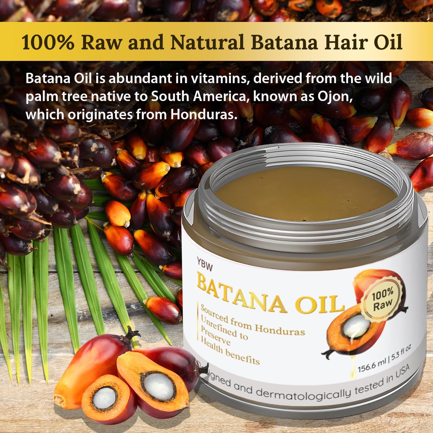 Dr. Sebi 100% Natural, Unrefined and Organic Batana Oil from Honduras for Hair Growth - Enhances Hair Thickness, Prevents Loss for Men & Women - Image 3